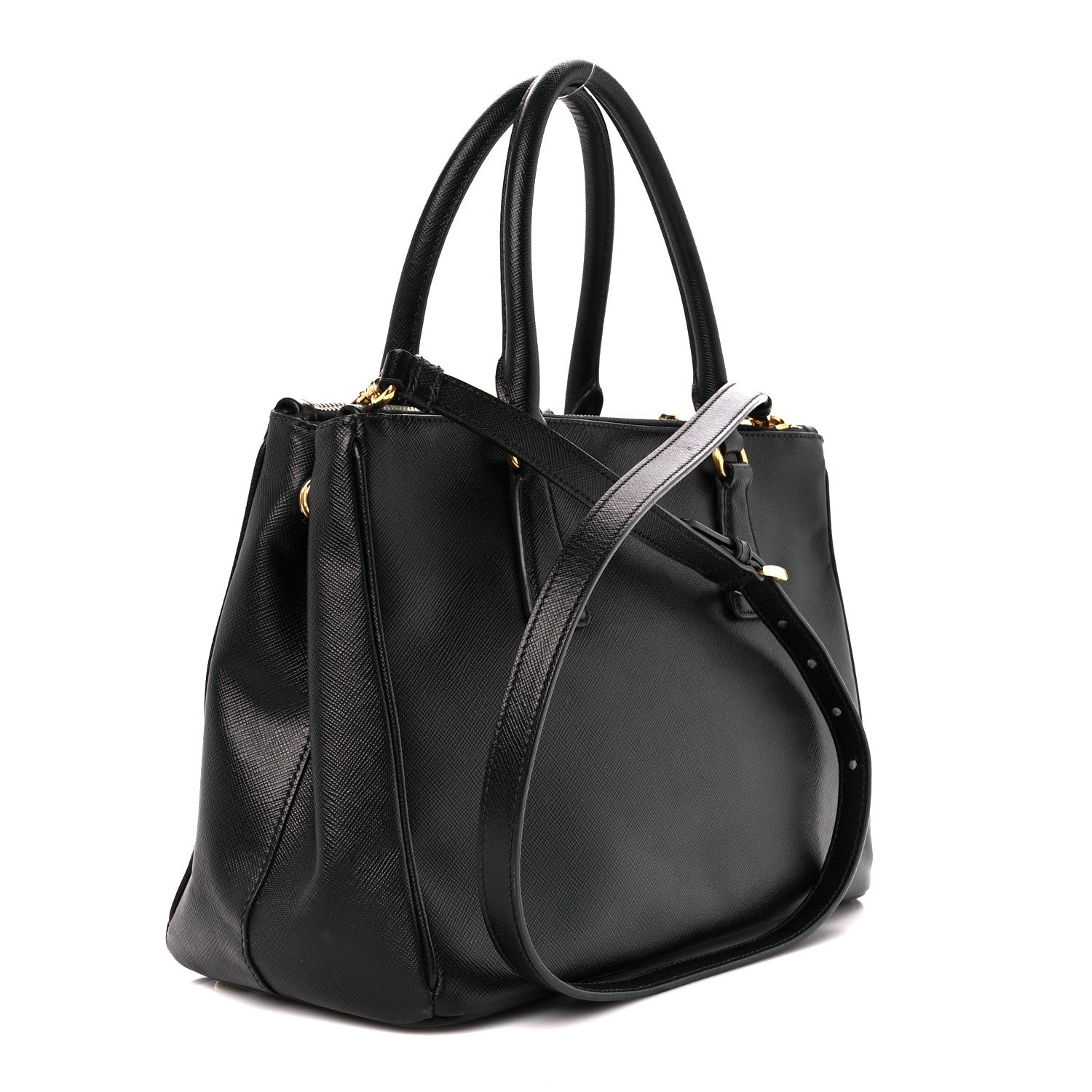 Prada Saffiano Small Galleria Double Zip Tote Black 2 of 11
