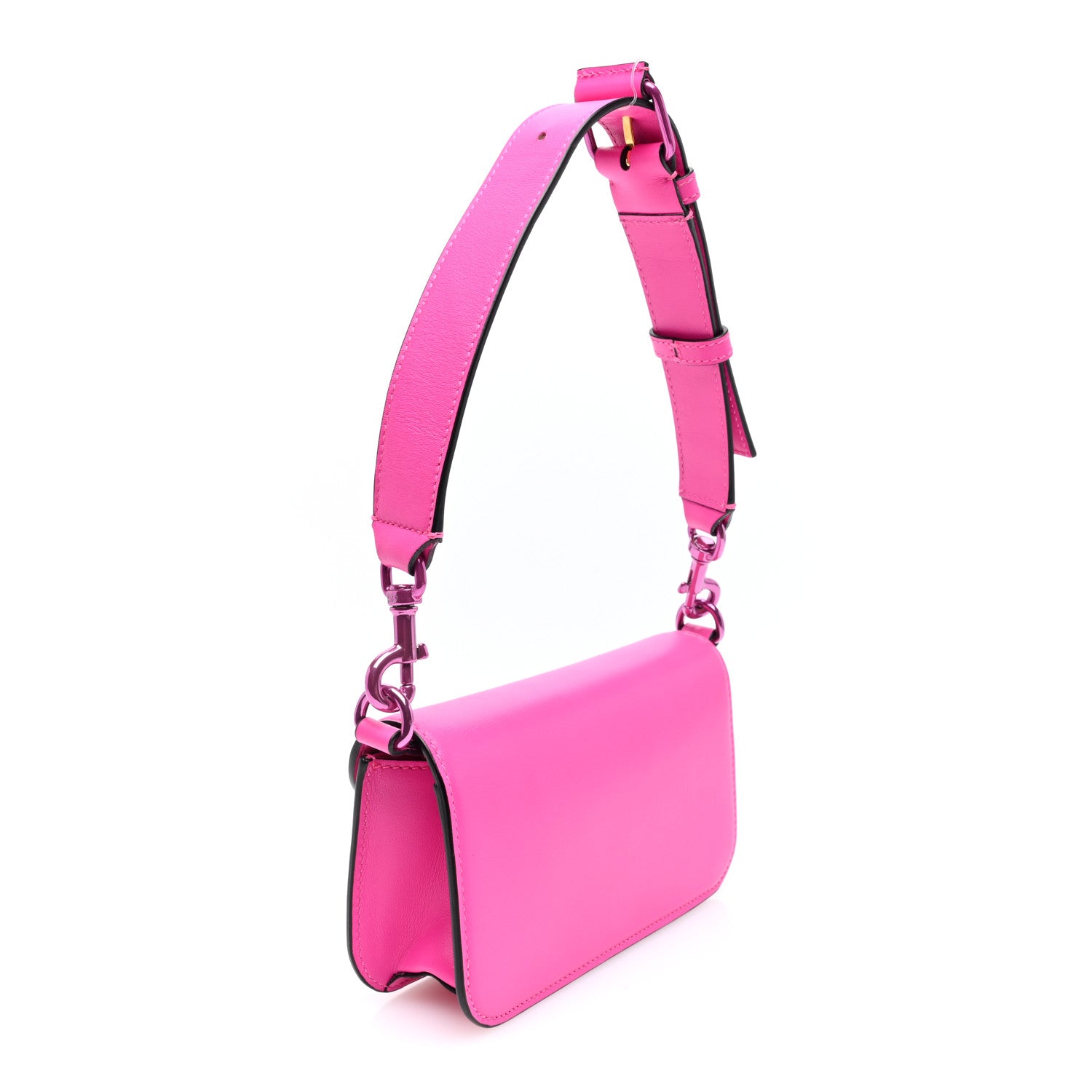 Valentino Garavani Calfskin Lacquer Monochrome Vlogo Mini Loco Crossbody Bag Pink PP 3 of 9