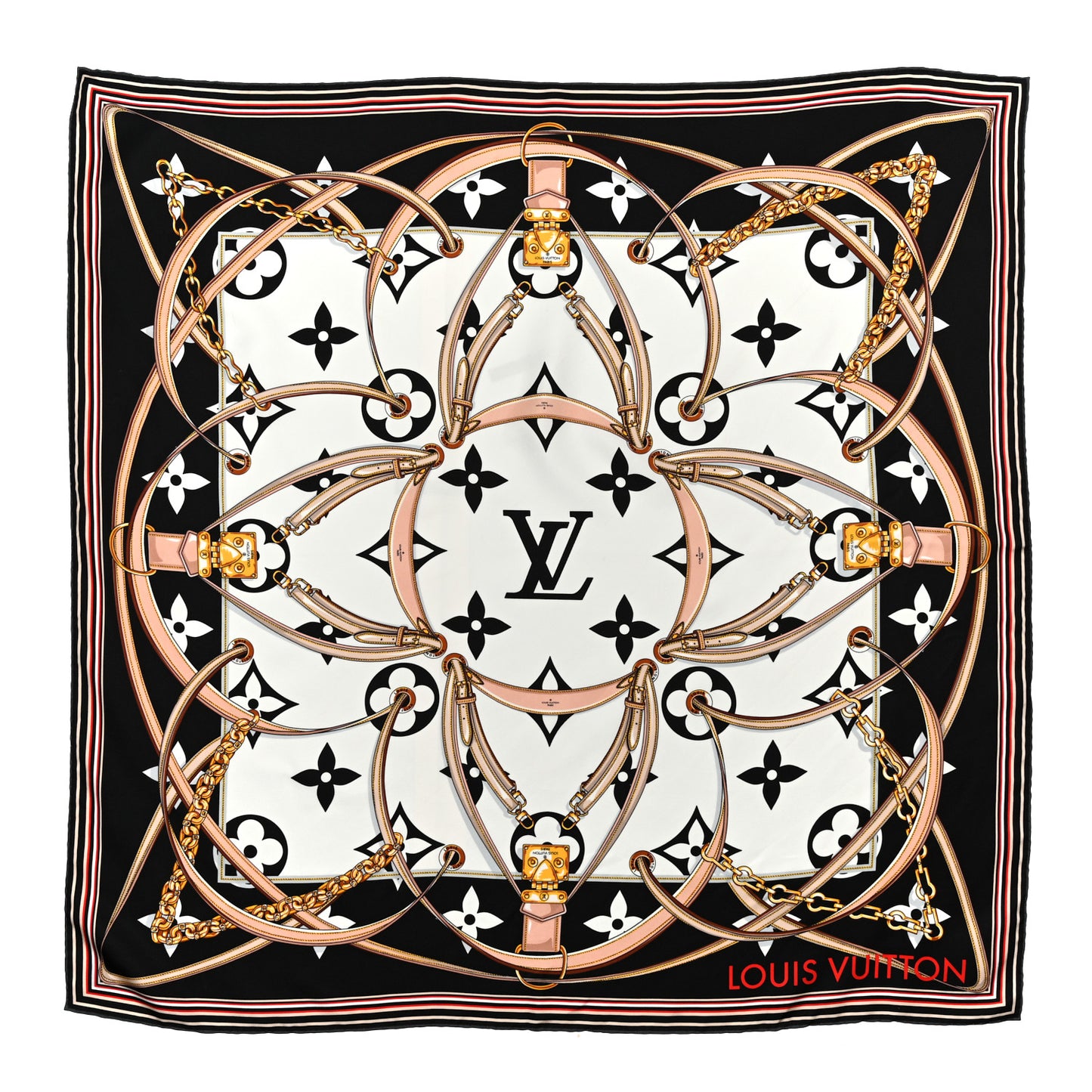 Silk Monogram Ultimate Square 90 Scarf Black