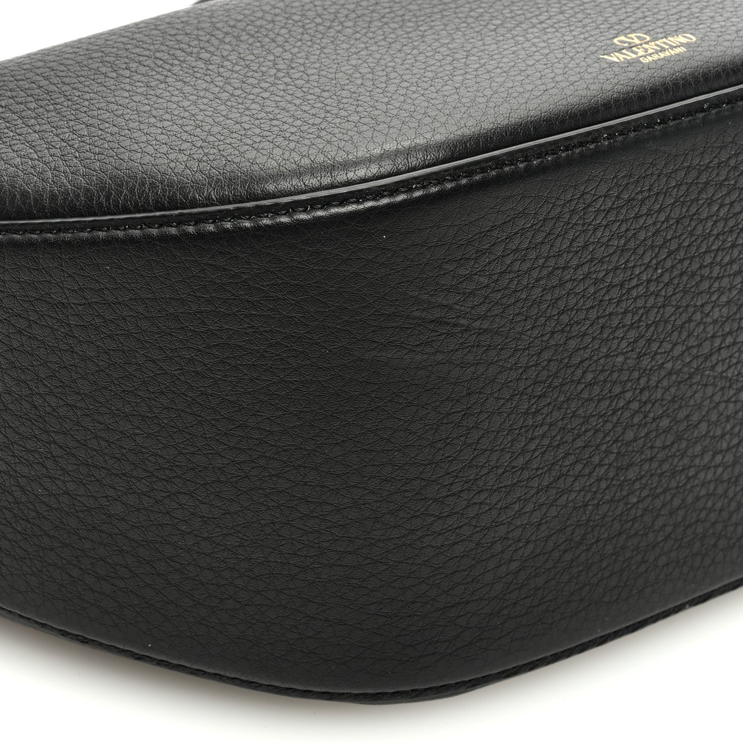 Valentino Garavani Grainy Calfskin Small Vlogo Moon Hobo Bag Black 8 of 9