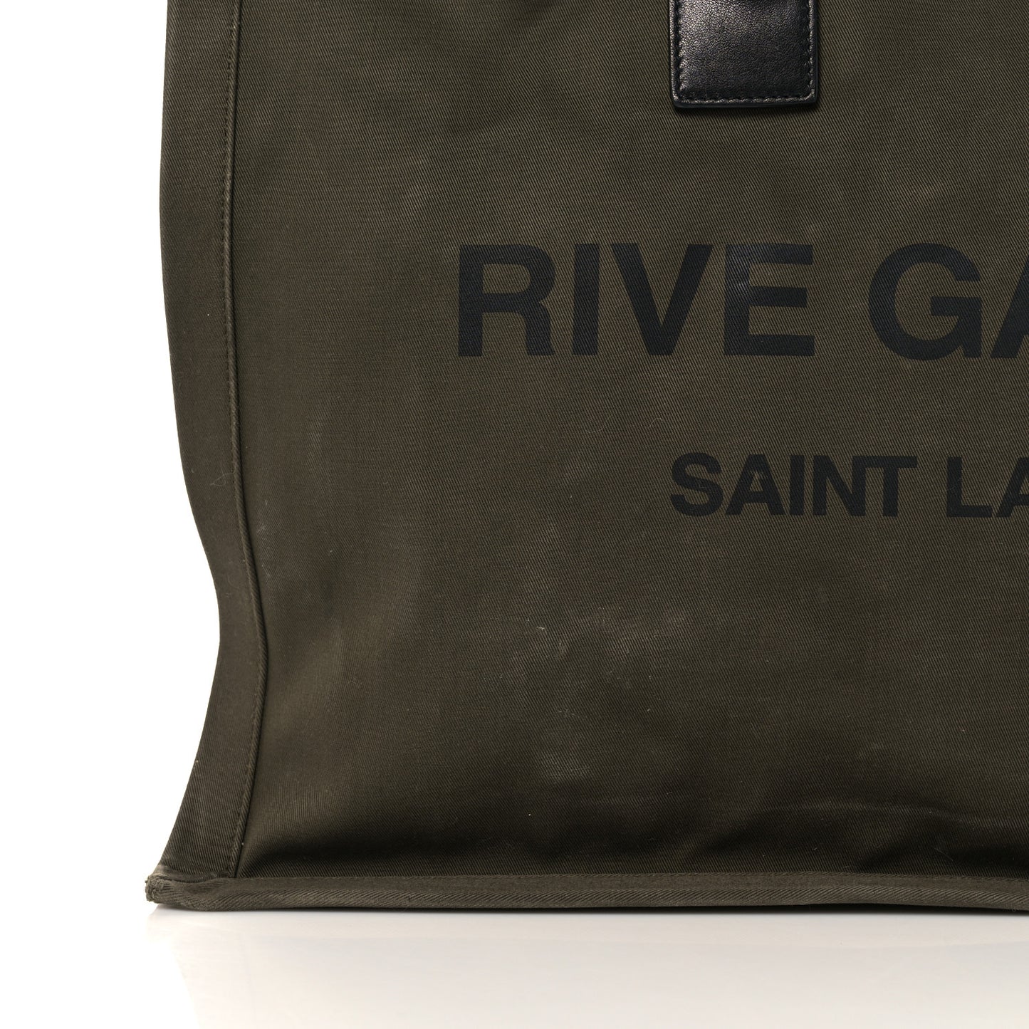 Linen Calfskin Rive Gauche Tote Khaki