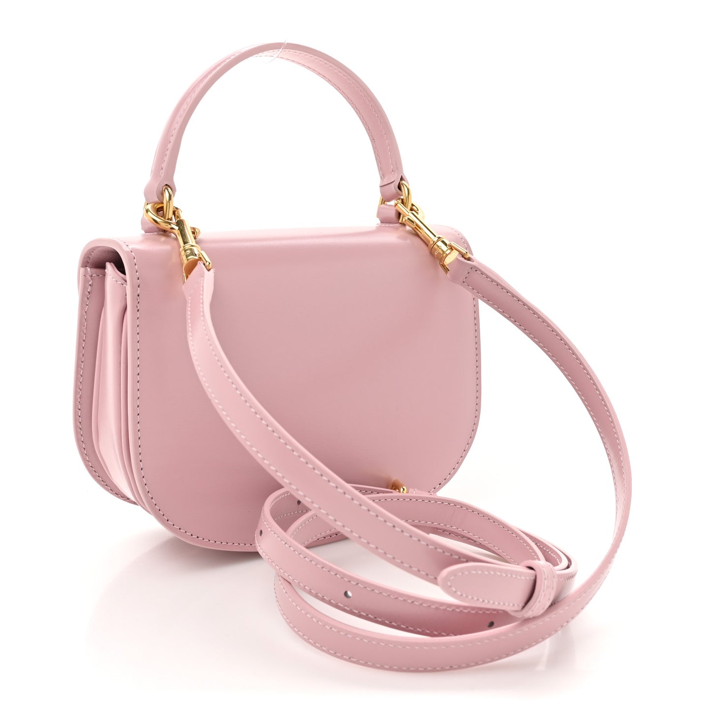 Shiny Calfskin Triomphe Mini Besace Clea Light Pink