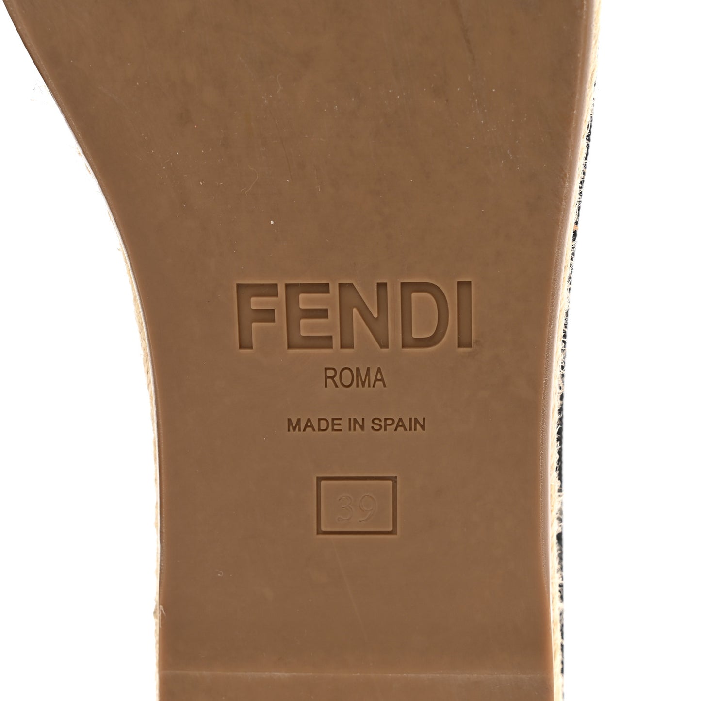 Nappa FF Embossed Espadrille Platform Sandals 39 Black