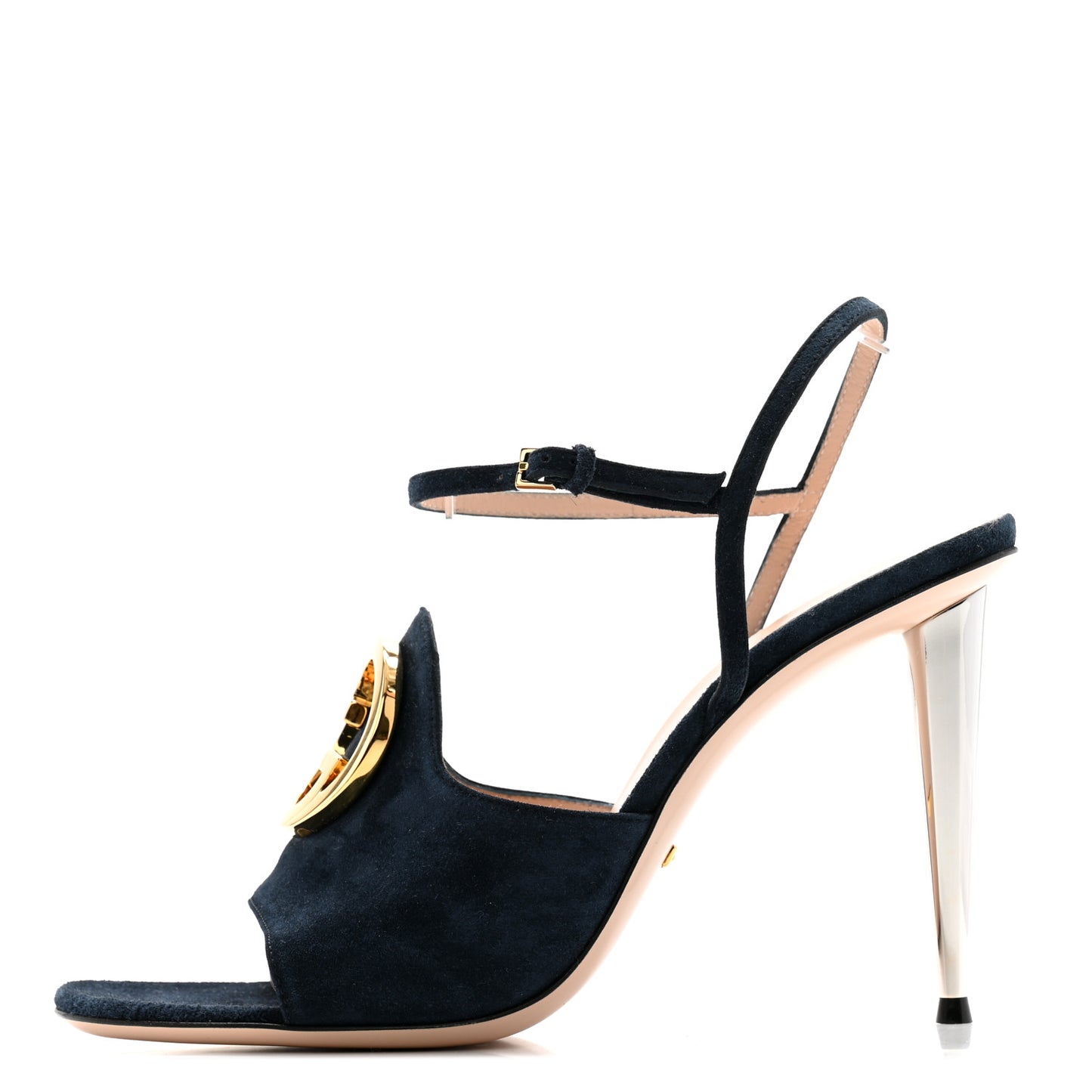 Suede Blondie 100mm Slingback Sandals 39 Navy