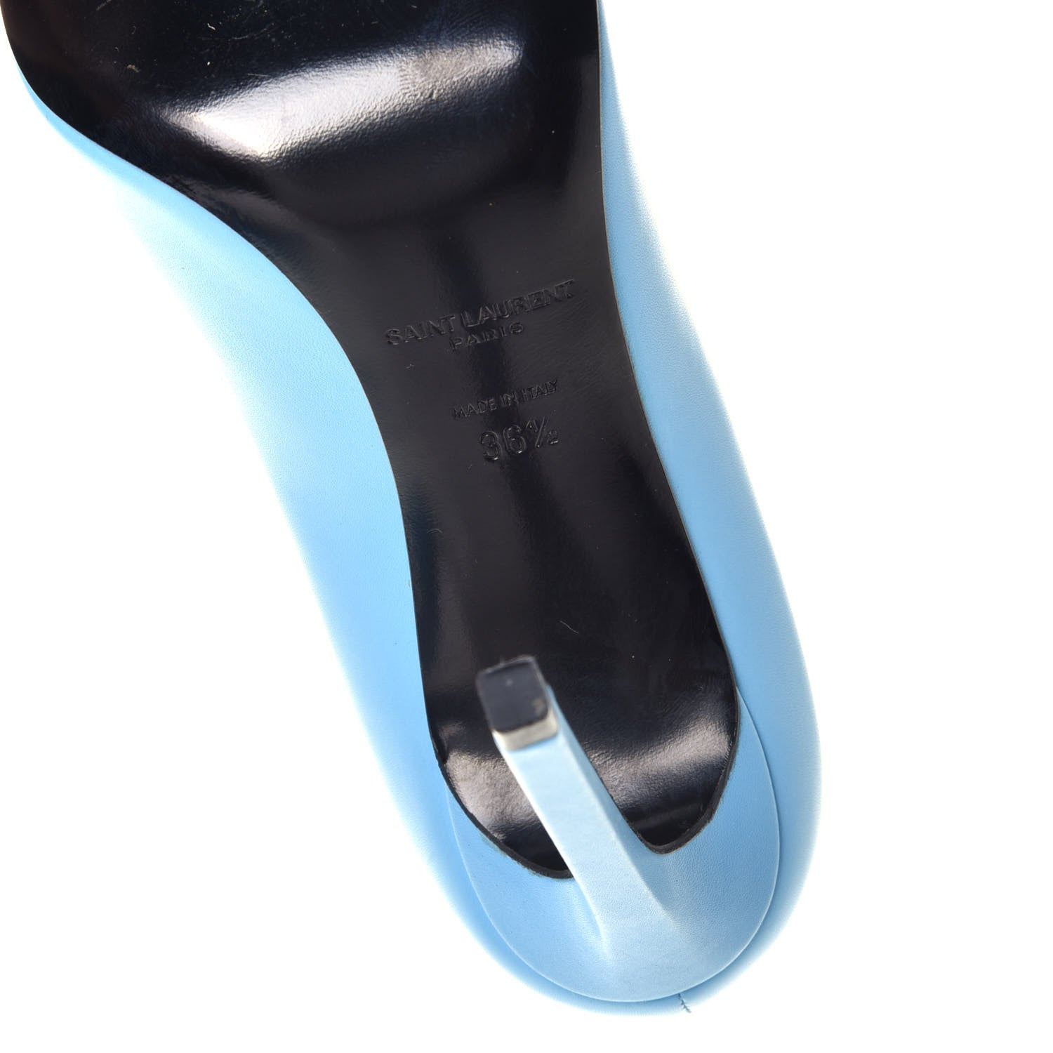 Saint Laurent Calfskin Bi-Color Cap Toe 85 Pumps 36.5 Black Blue 6 of 9