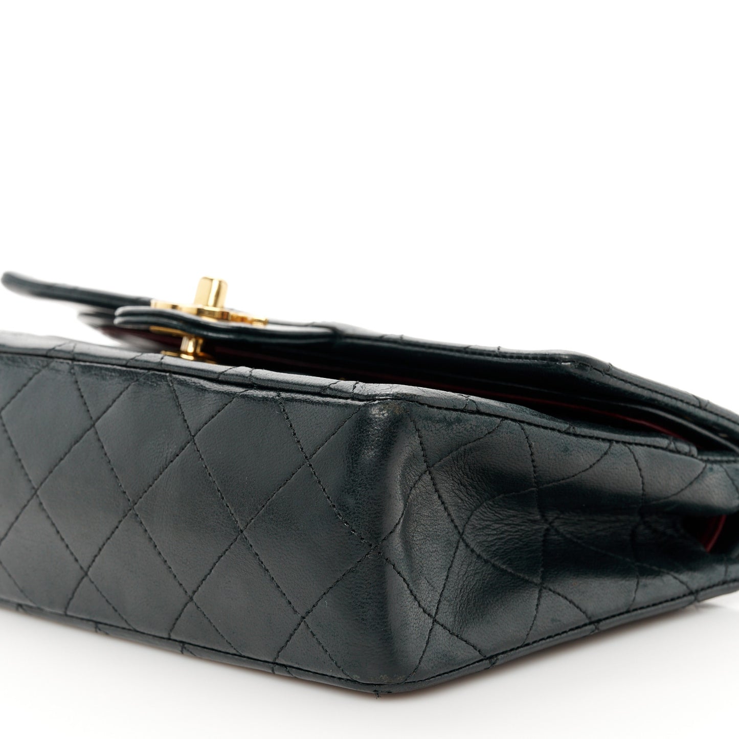 Lambskin Quilted Small Double Flap Black