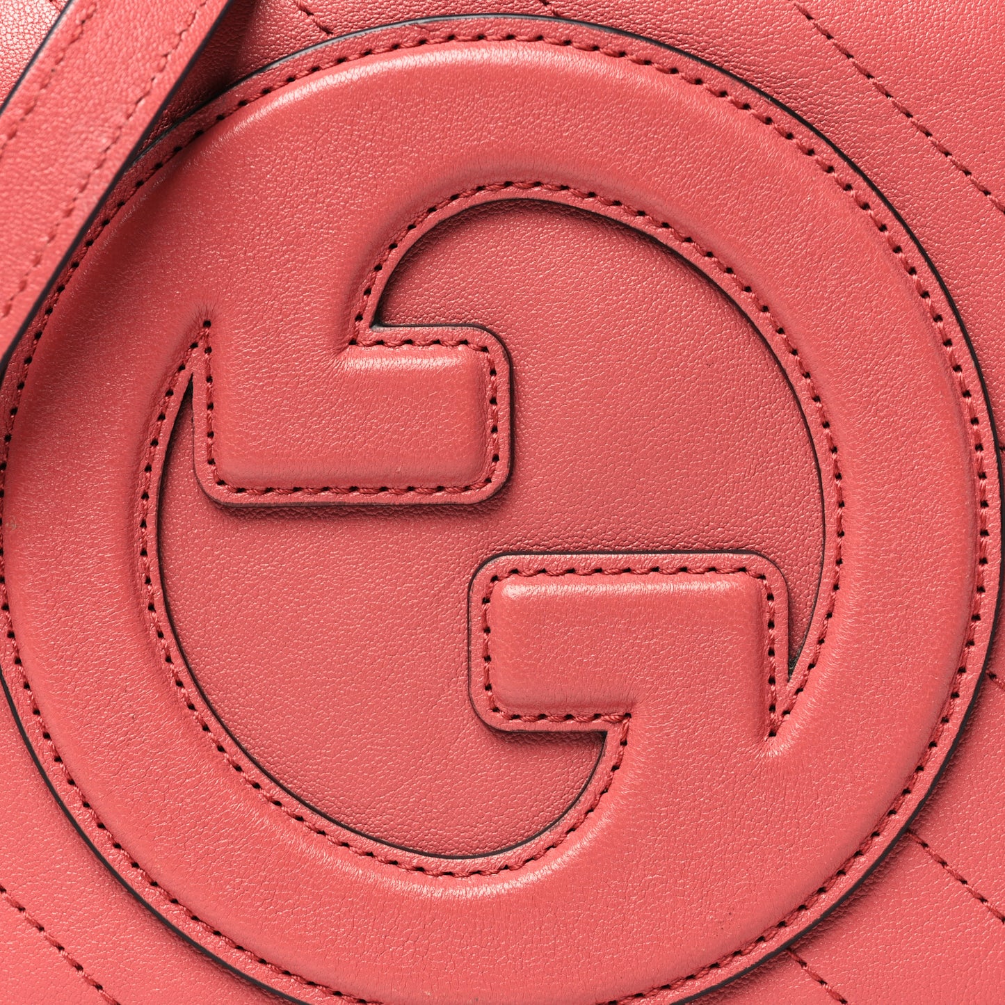 Sakai Be Green Calfskin Diagonal Stitched Blondie Top Handle Bag Pink
