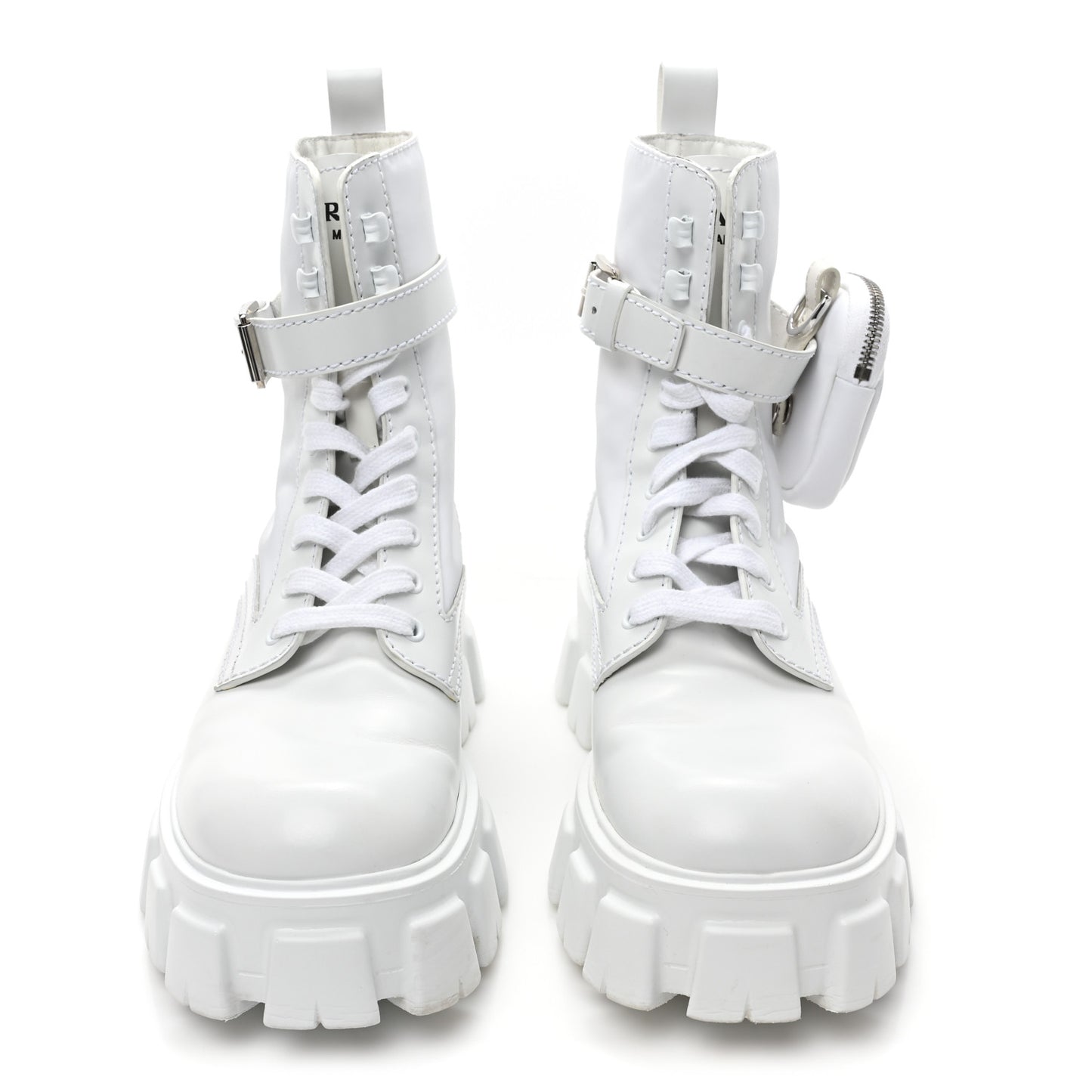 Spazzolato Rois Re-Nylon Metal Triangle Logo Mens Monolith Pouch Pocket 60mm Combat Boots 7.5 White