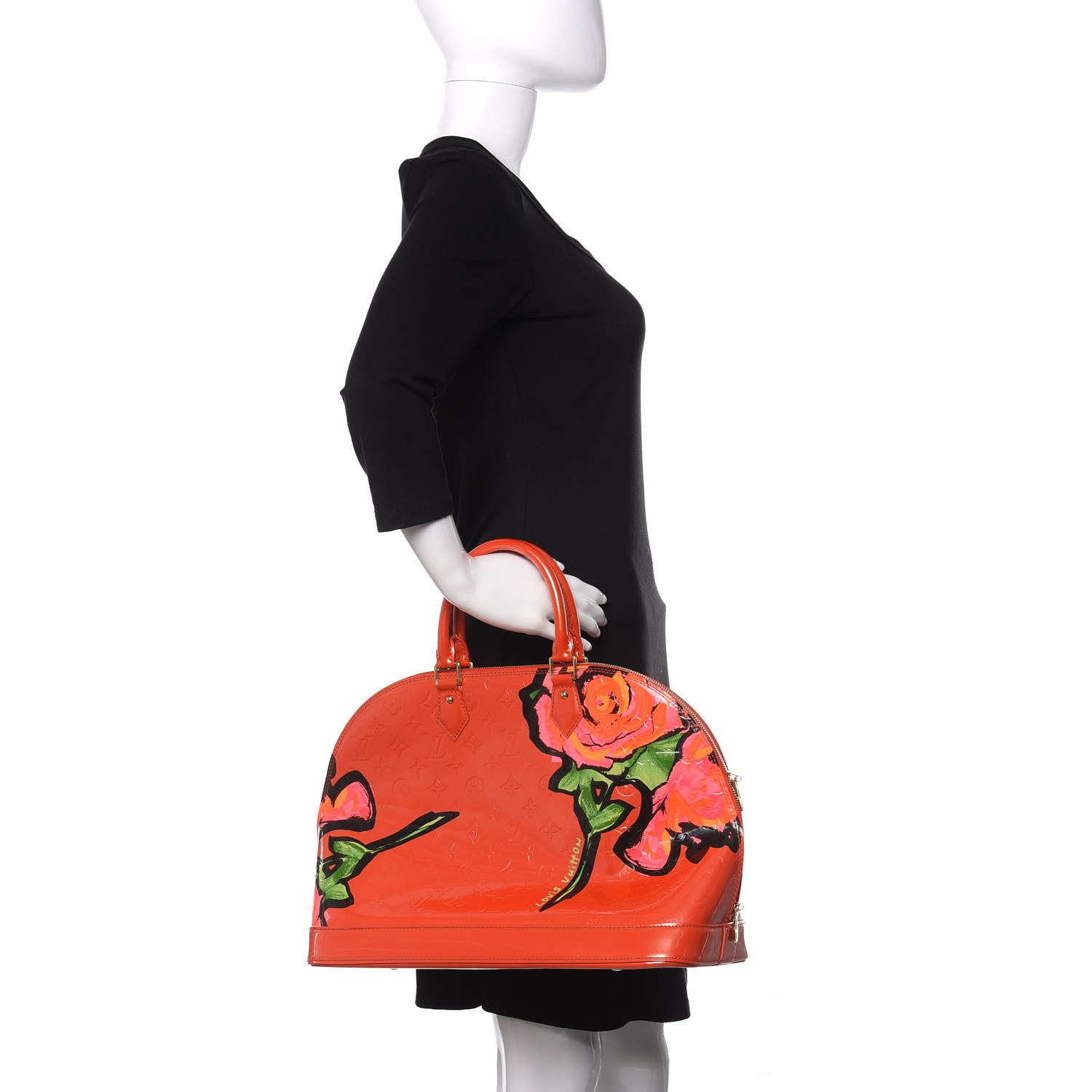 Louis Vuitton Vernis Roses Alma GM Orange Sunset 2 of 10