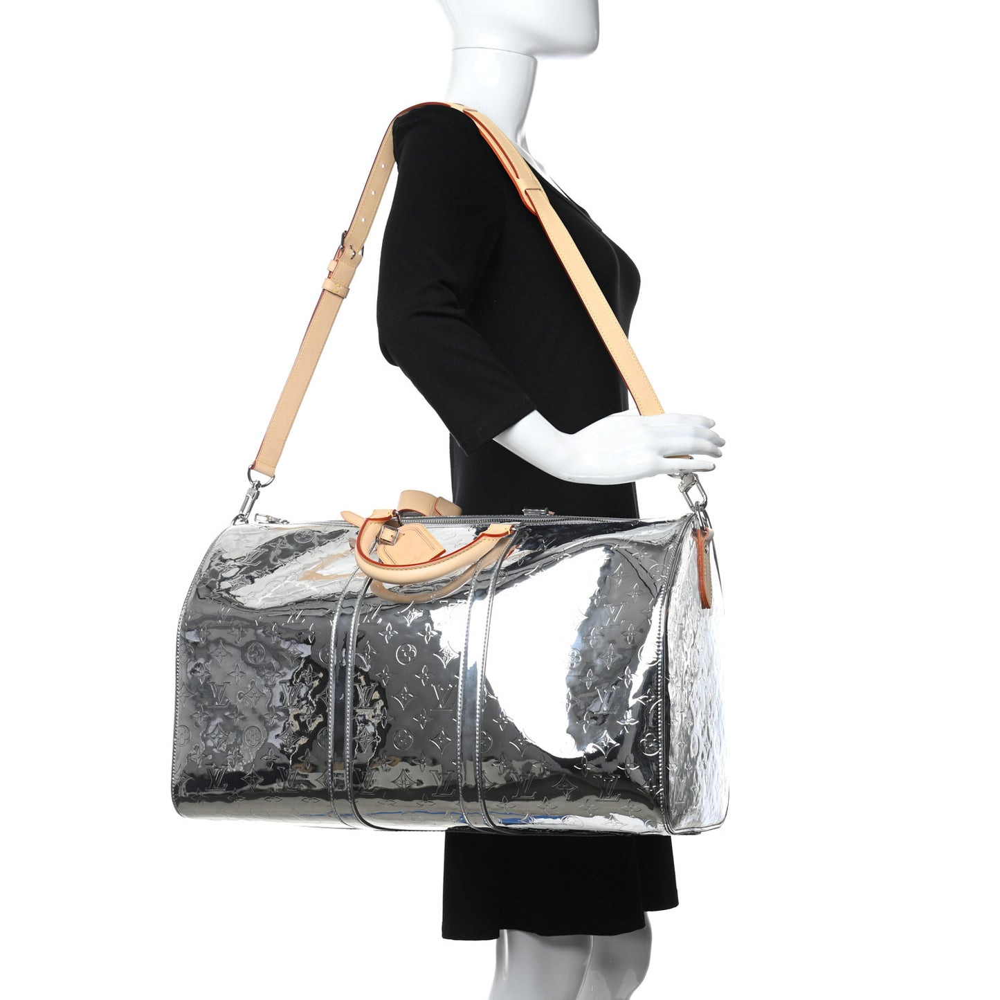 Monogram Mirror Keepall Bandouliere 50 Silver