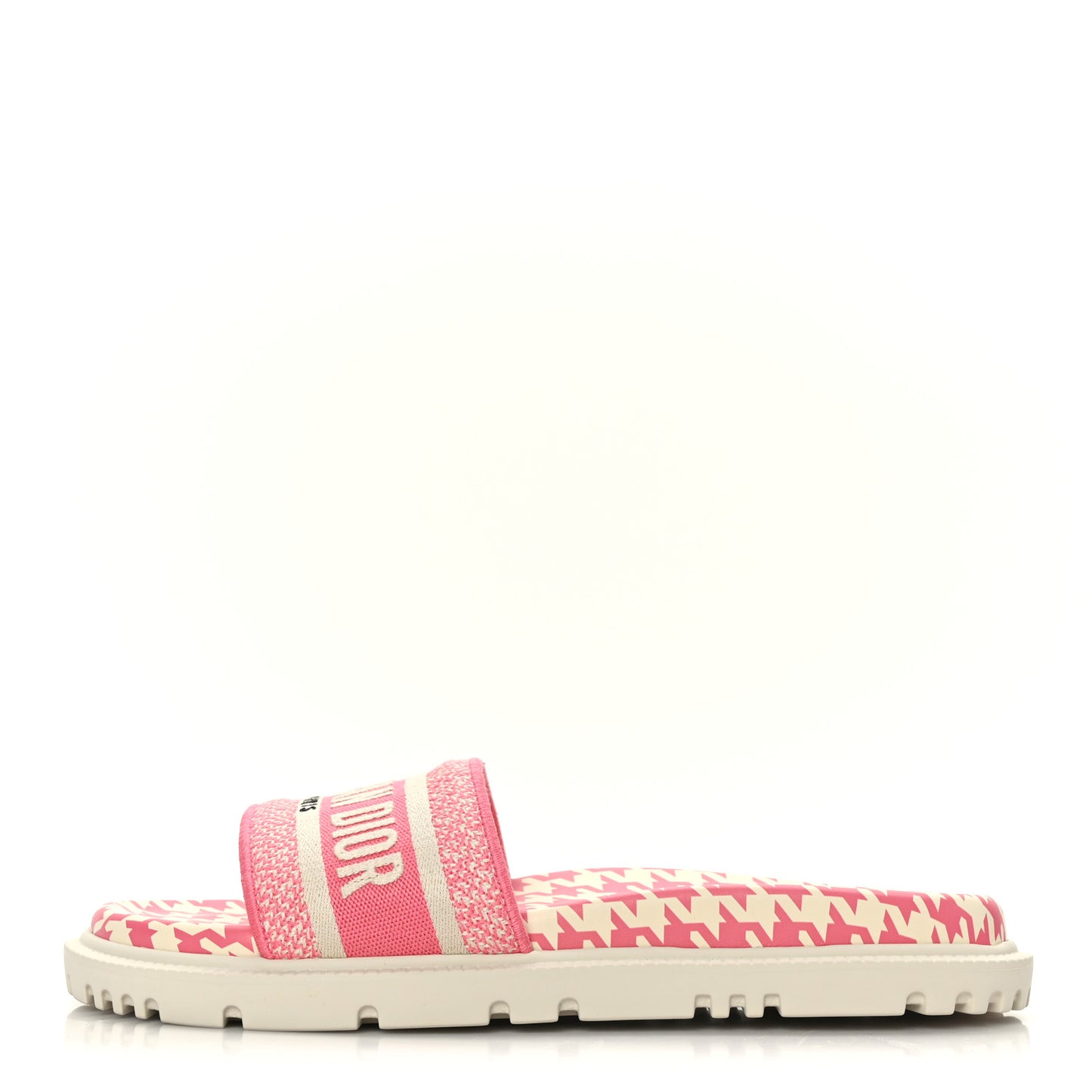 Micro PDP Cotton Houndstooth Embroidered Dway 10mm Slide Sandals 41 Peony