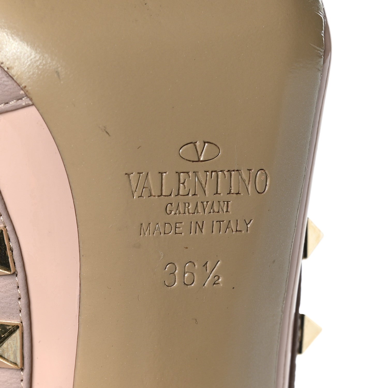Valentino Garavani Patent Nappa Rockstud Ankle Strap 100mm Pumps 36.5 Water Rose Poudre 8 of 10