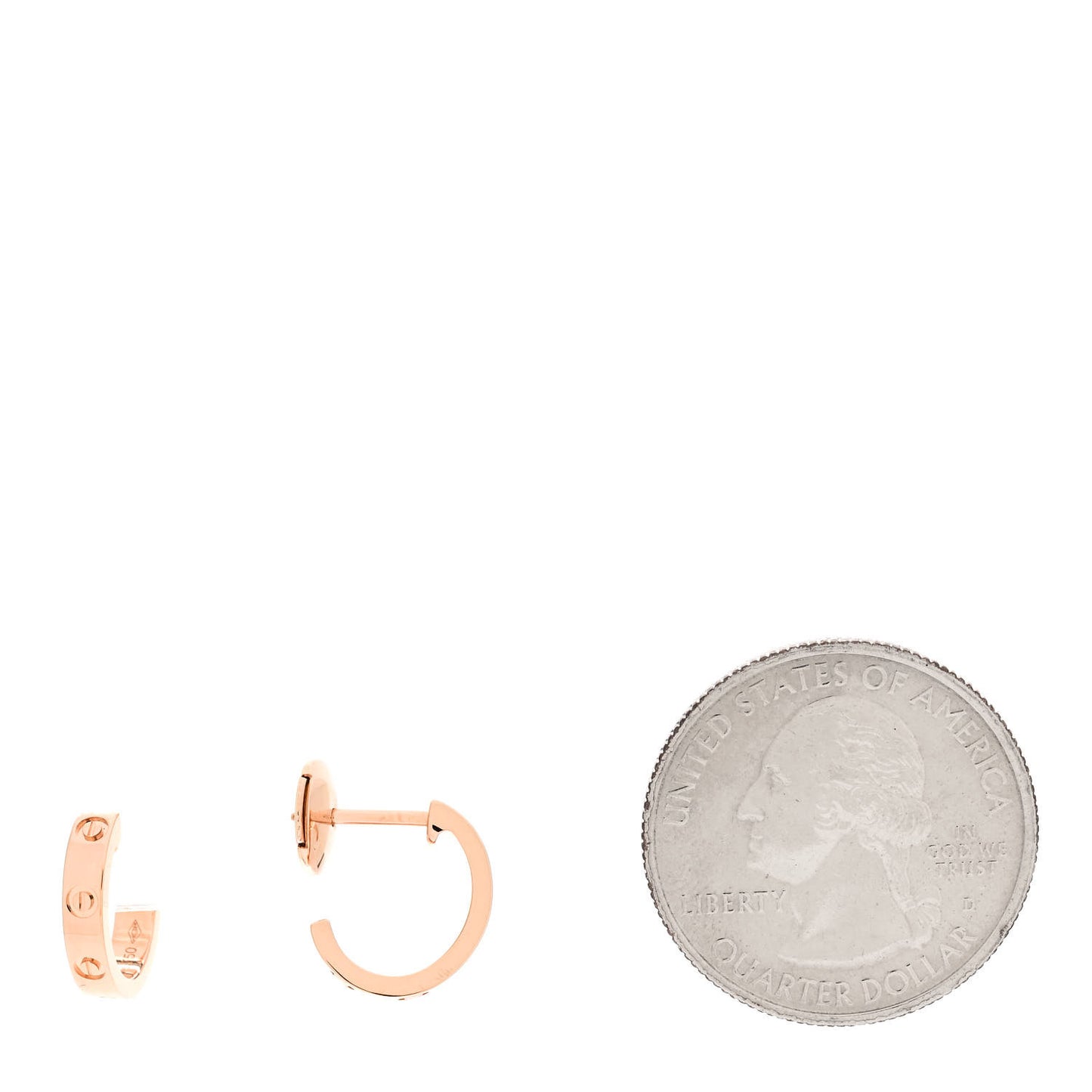 18K Pink Gold Small LOVE Hoop Earrings