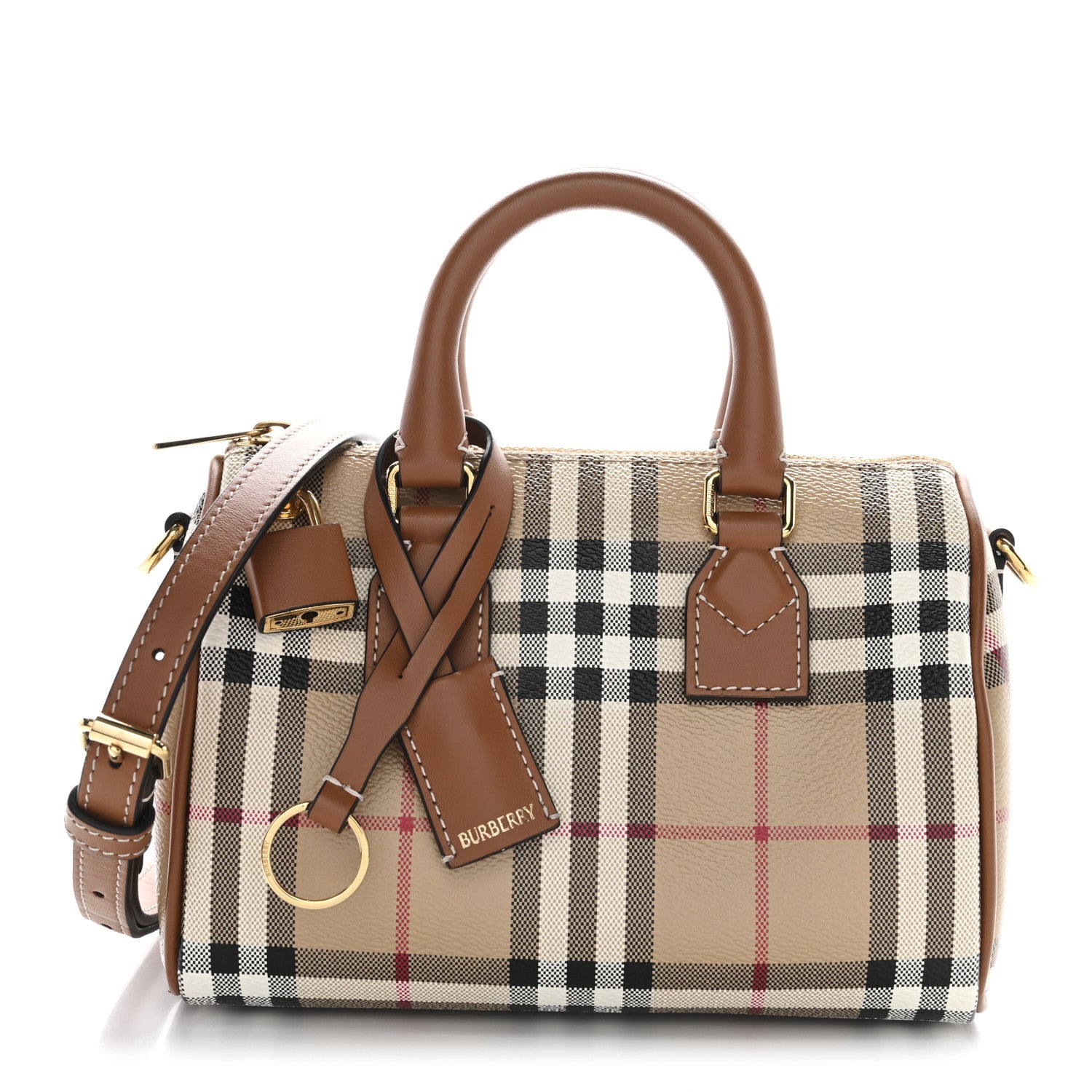 Burberry Vintage Check Mini Bowling Bag Briar Brown 1812667