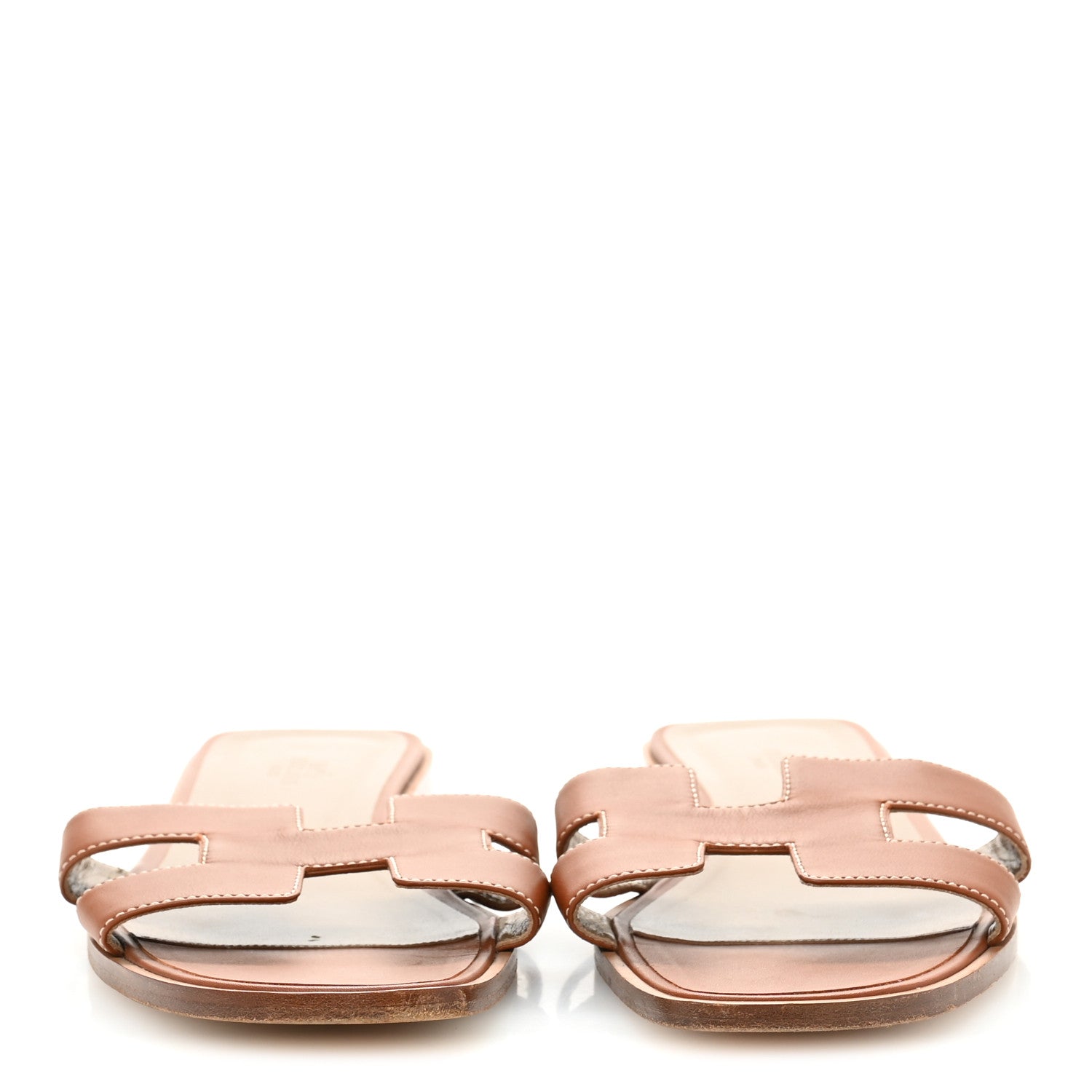 Hermes Box Calfskin Oran Sandals 42 Gold 3 of 9