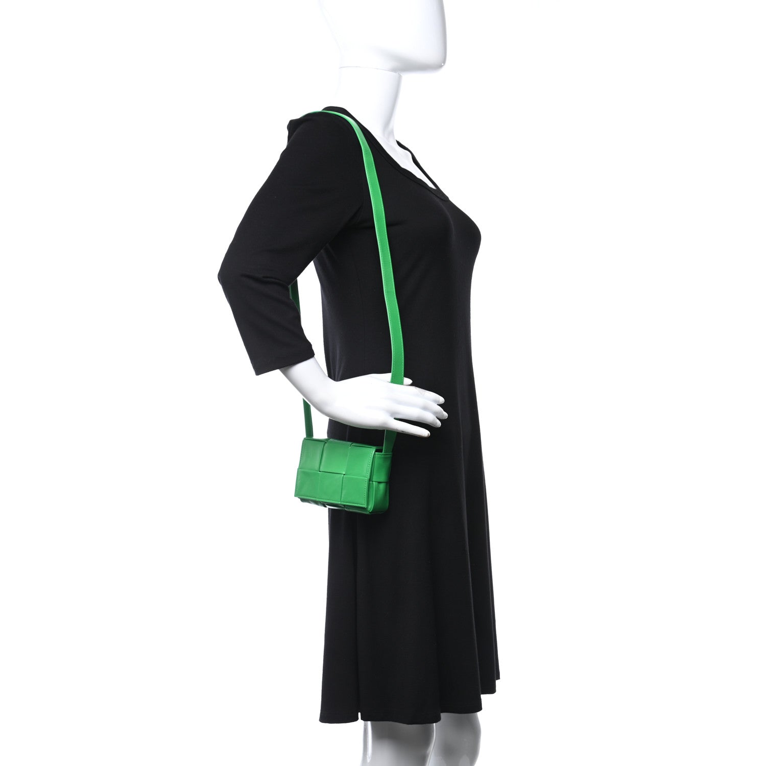 Bottega Veneta Paper Calfskin Maxi Intreccio Extra Mini Cassette Crossbody Bag Grass 2 of 8