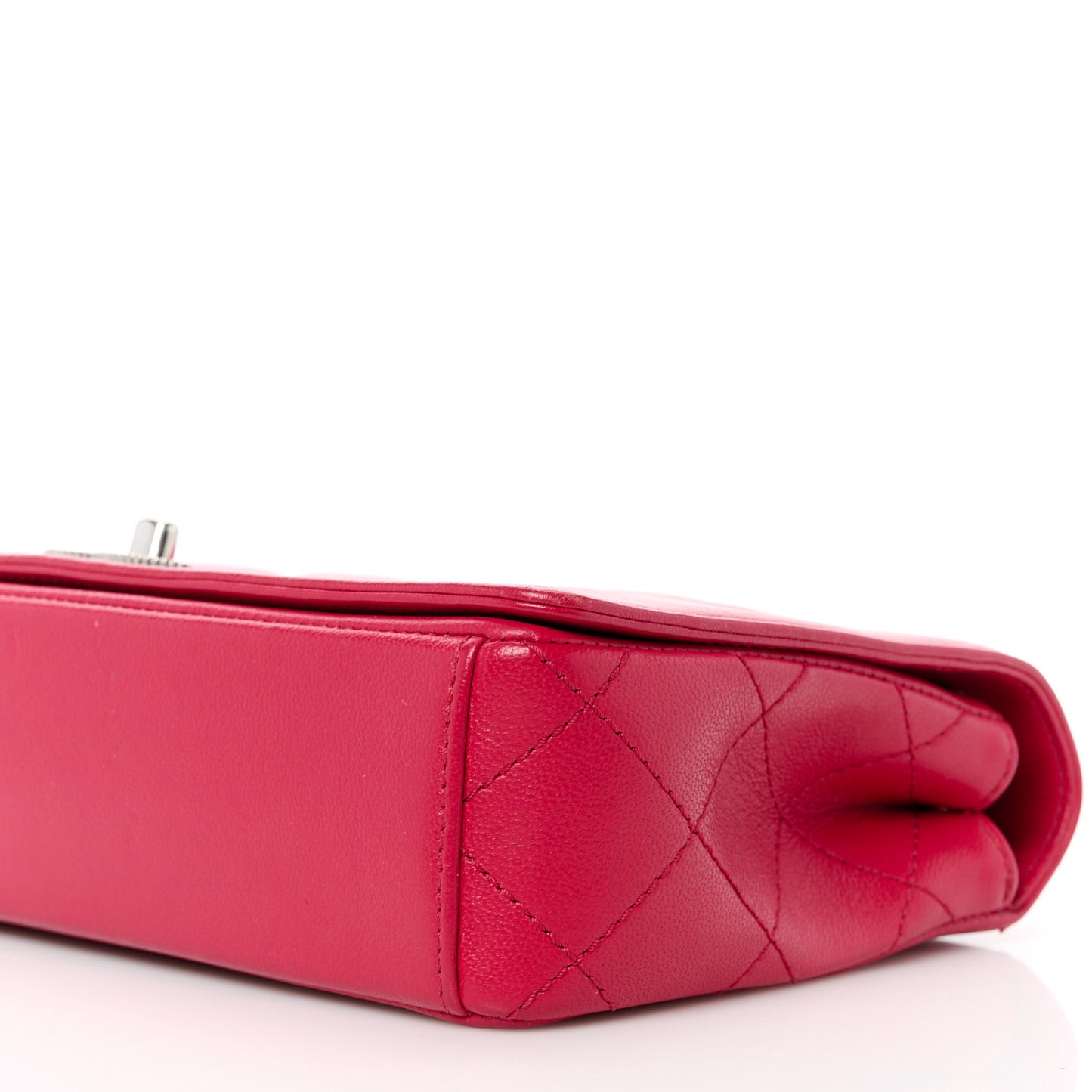 Iridescent Sheepskin Quilted Small Vintage Mademoiselle Flap Dark Pink