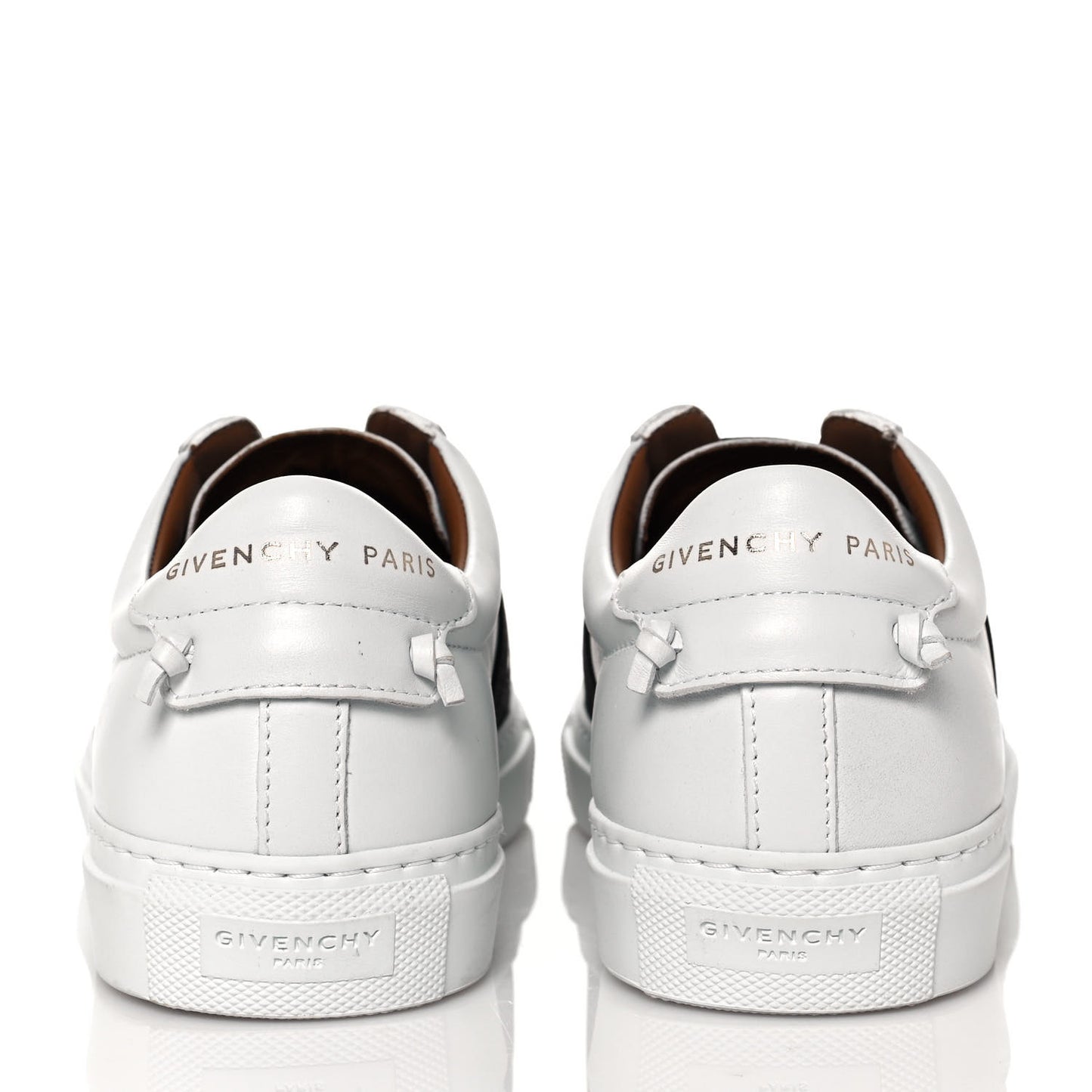 Calfskin Band Logo Womens Urban Street Sneakers 38.5 White Black