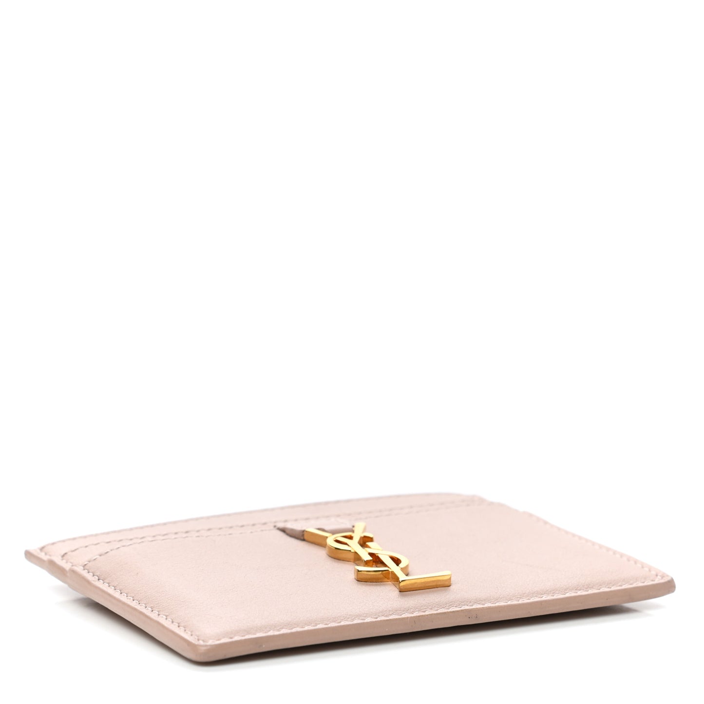 Calfskin Monogram Credit Card Case Pale Pink