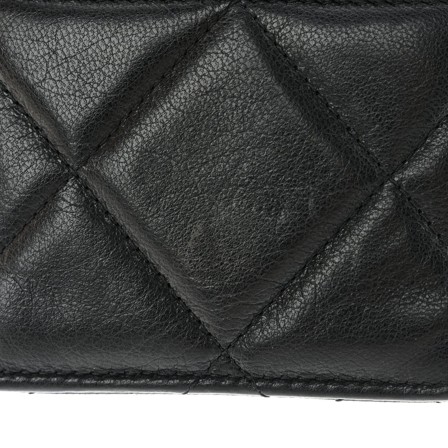 Shiny Goatskin Quilted Chanel 19 Phone and Card Holder Black