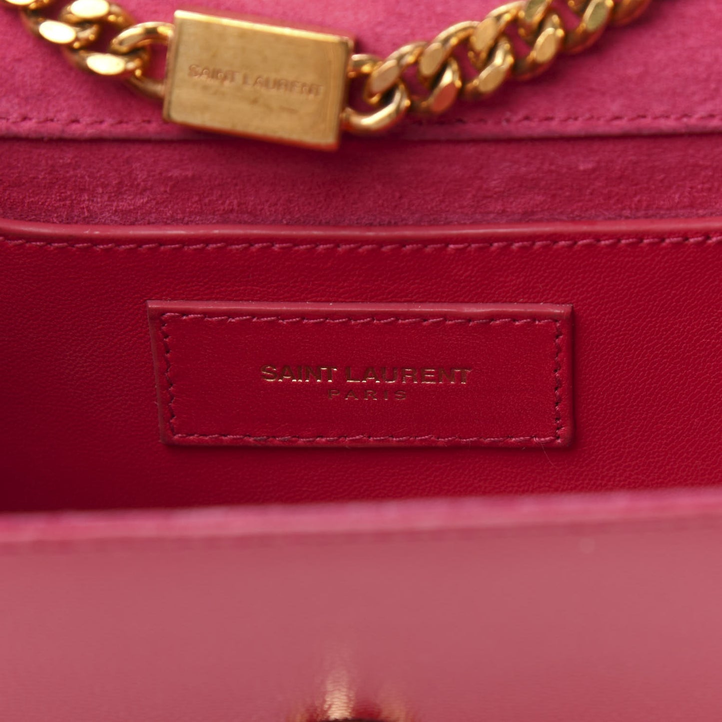Grain De Poudre Small Classic Monogram Kate Satchel Lipstick Fuchsia