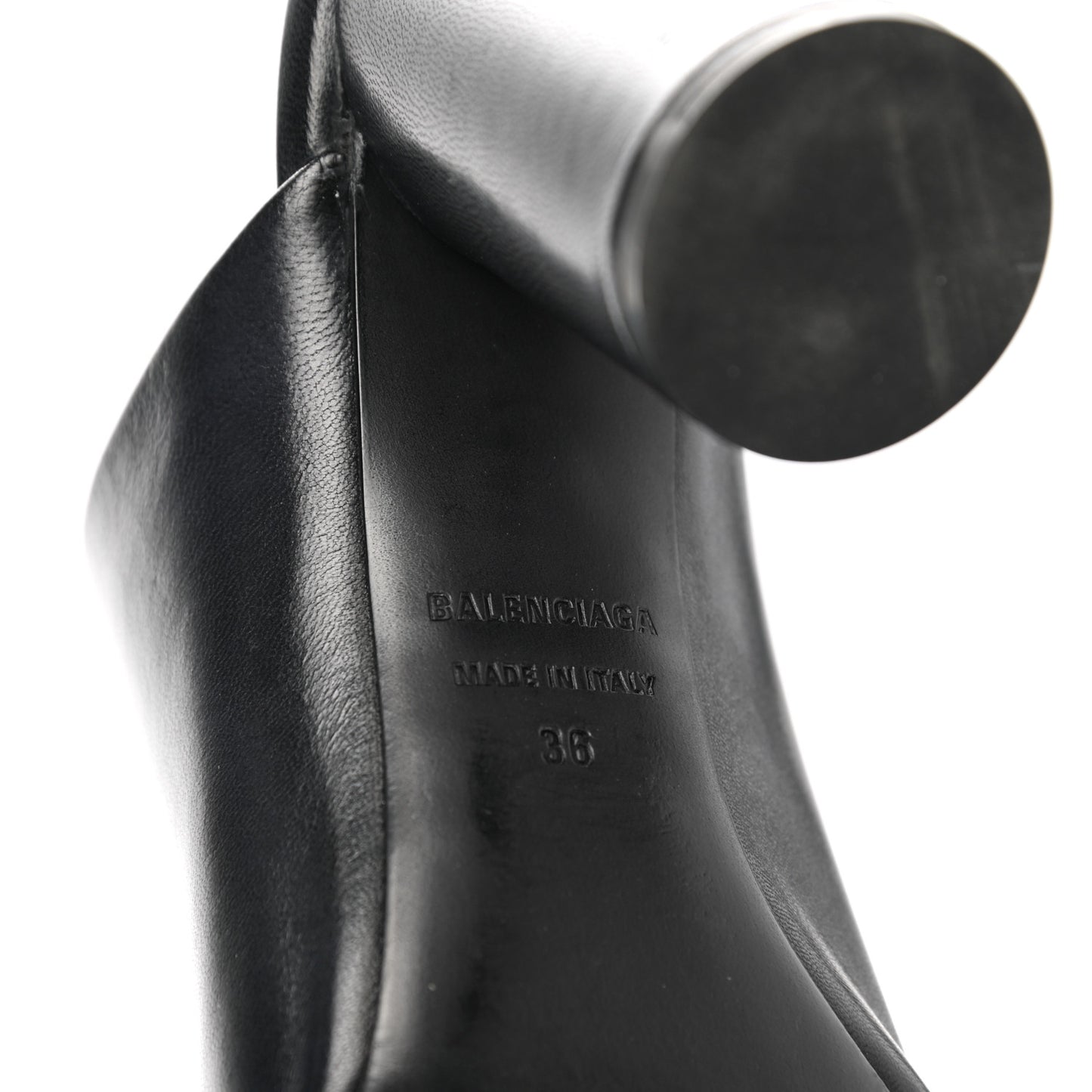 Shiny Sheepskin Oval 90mm Mule Pump 36 Black White