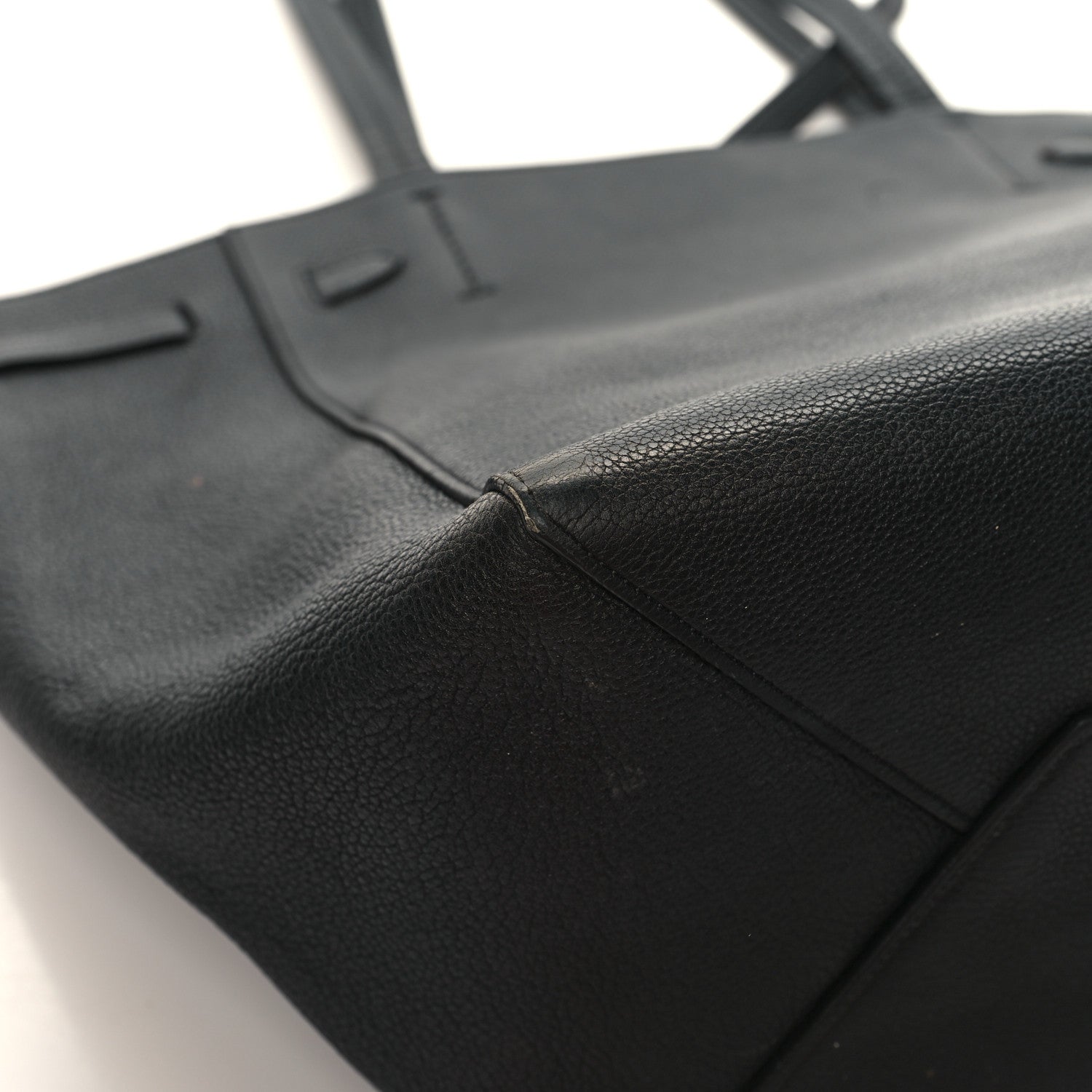 Celine Soft Grained Calfskin Small Belt Cabas Phantom Black 10 of 14