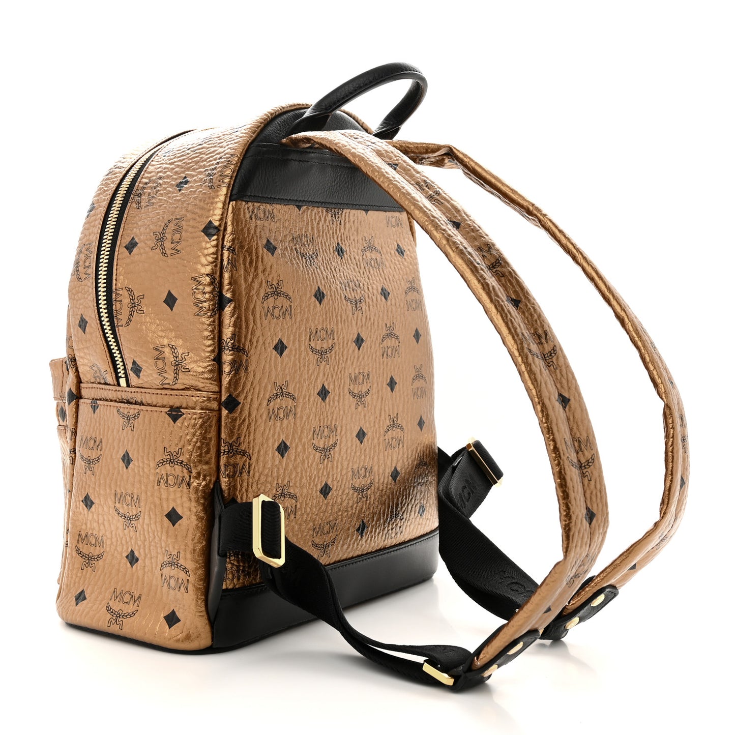 Metallic Visetos Small Stark Backpack Gold