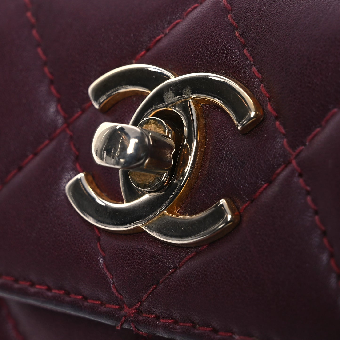 Lambskin Diamond Stitched Waist Chain Belt Flap Bag Burgundy