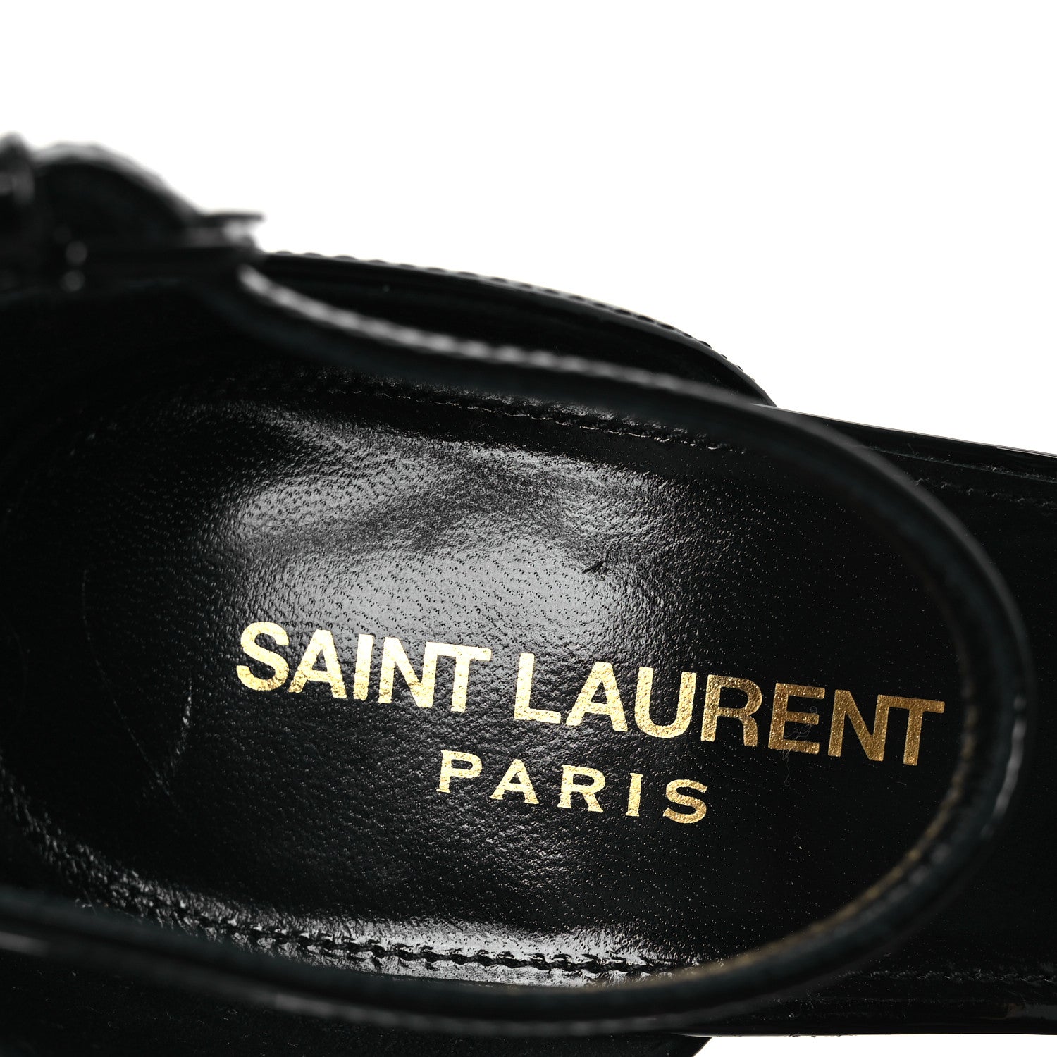 Saint Laurent Patent Calfskin Opyum 110 Sandals 38.5 Black 9 of 13