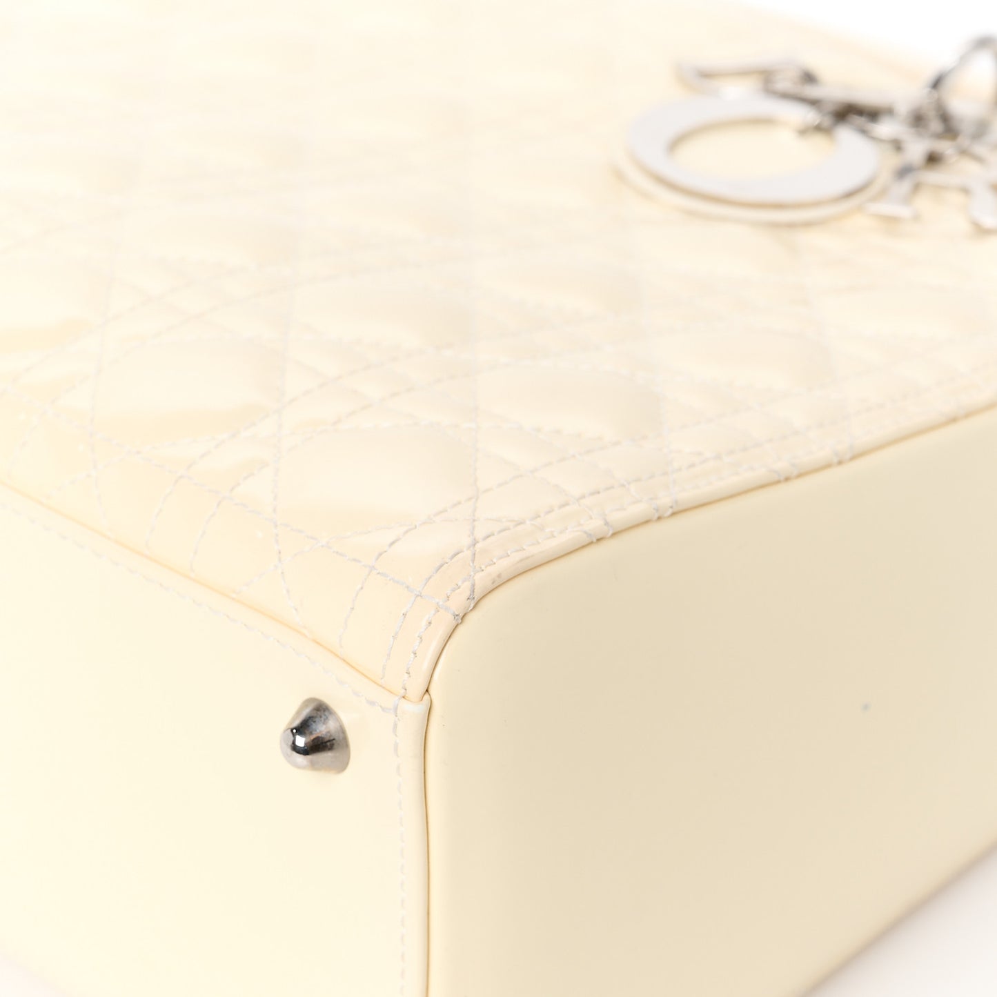 Patent Cannage Large Lady Dior White