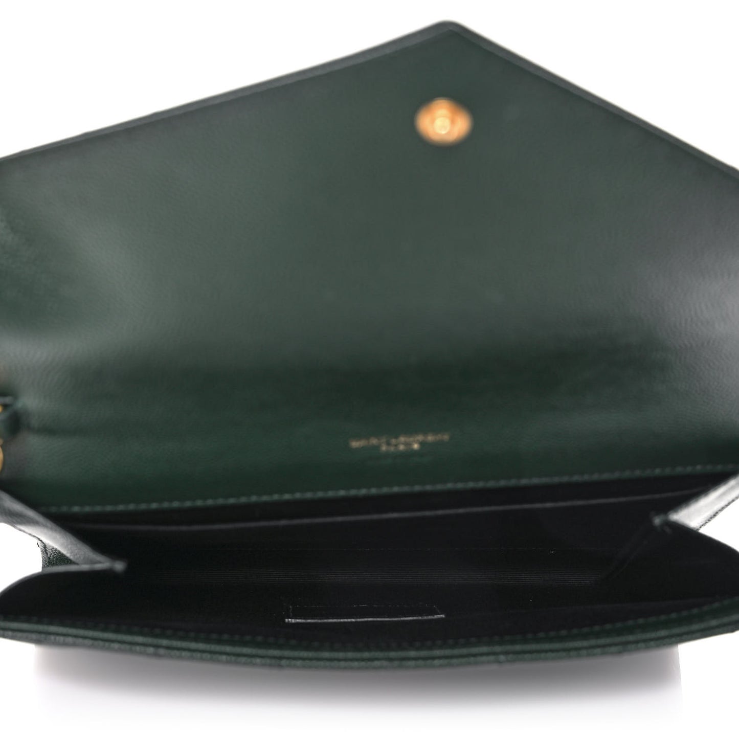 Grain De Poudre Textured Mixed Matelasse Triquilt Monogram Clutch Vert Fonce