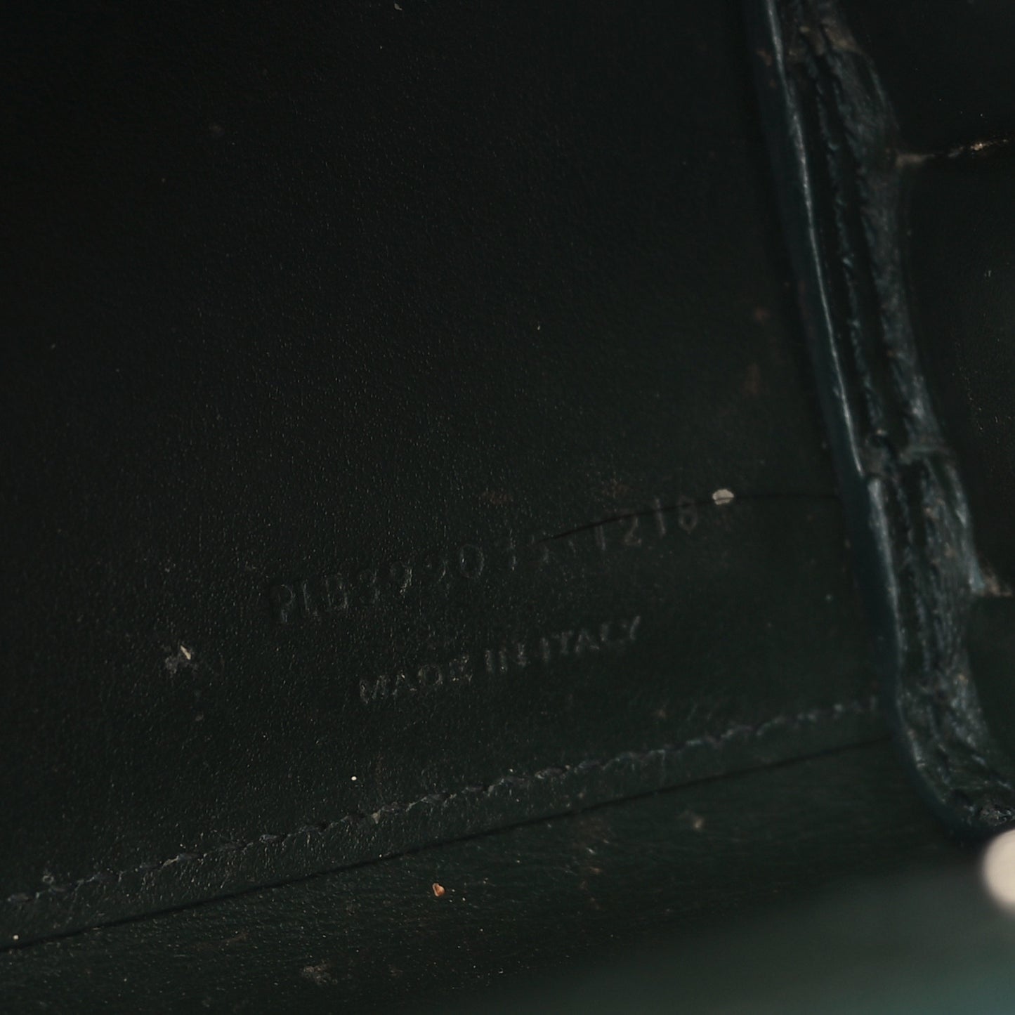 Calfskin Crocodile Embossed Nano Sac De Jour Dark Green