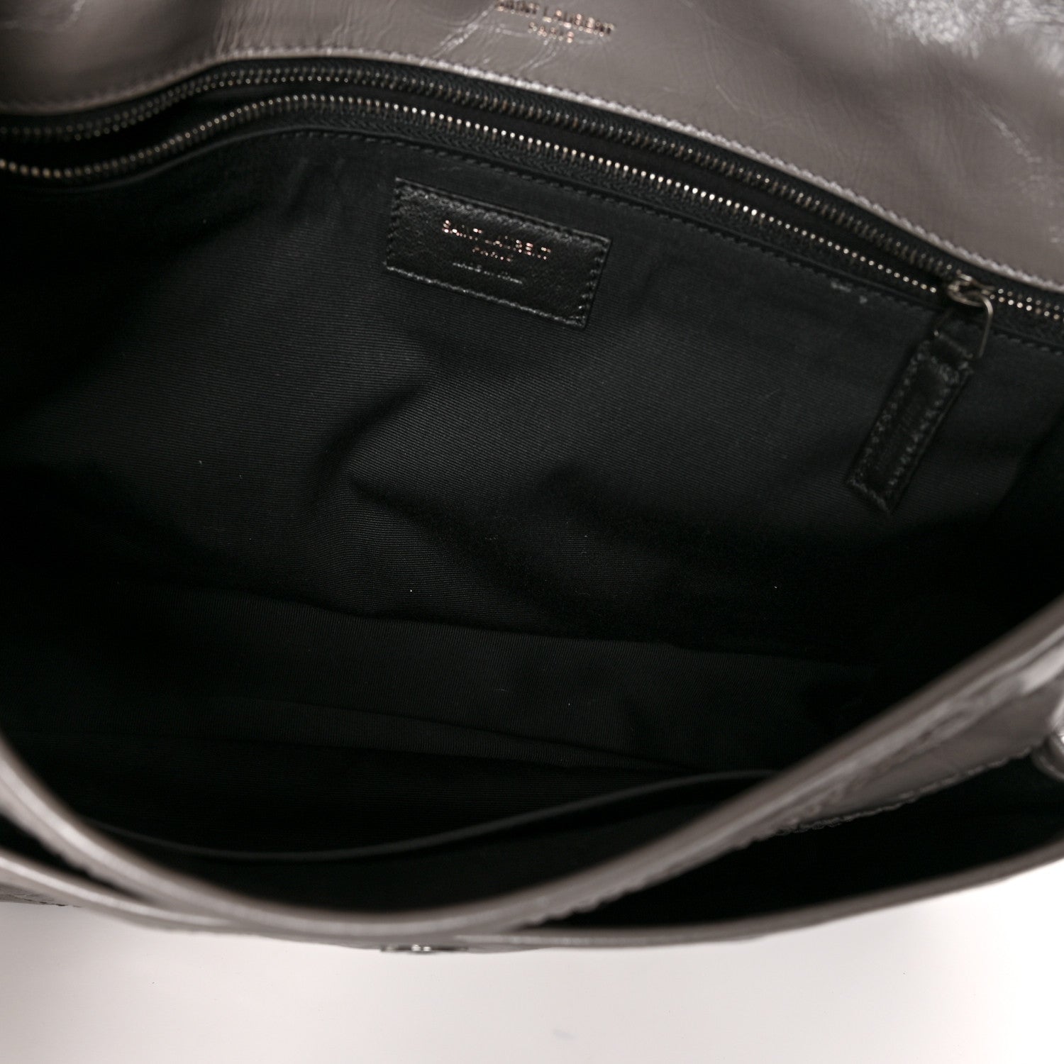 Saint Laurent Crinkled Calfskin Matelasse Monogram Large Niki Chain Satchel Fog 5 of 11