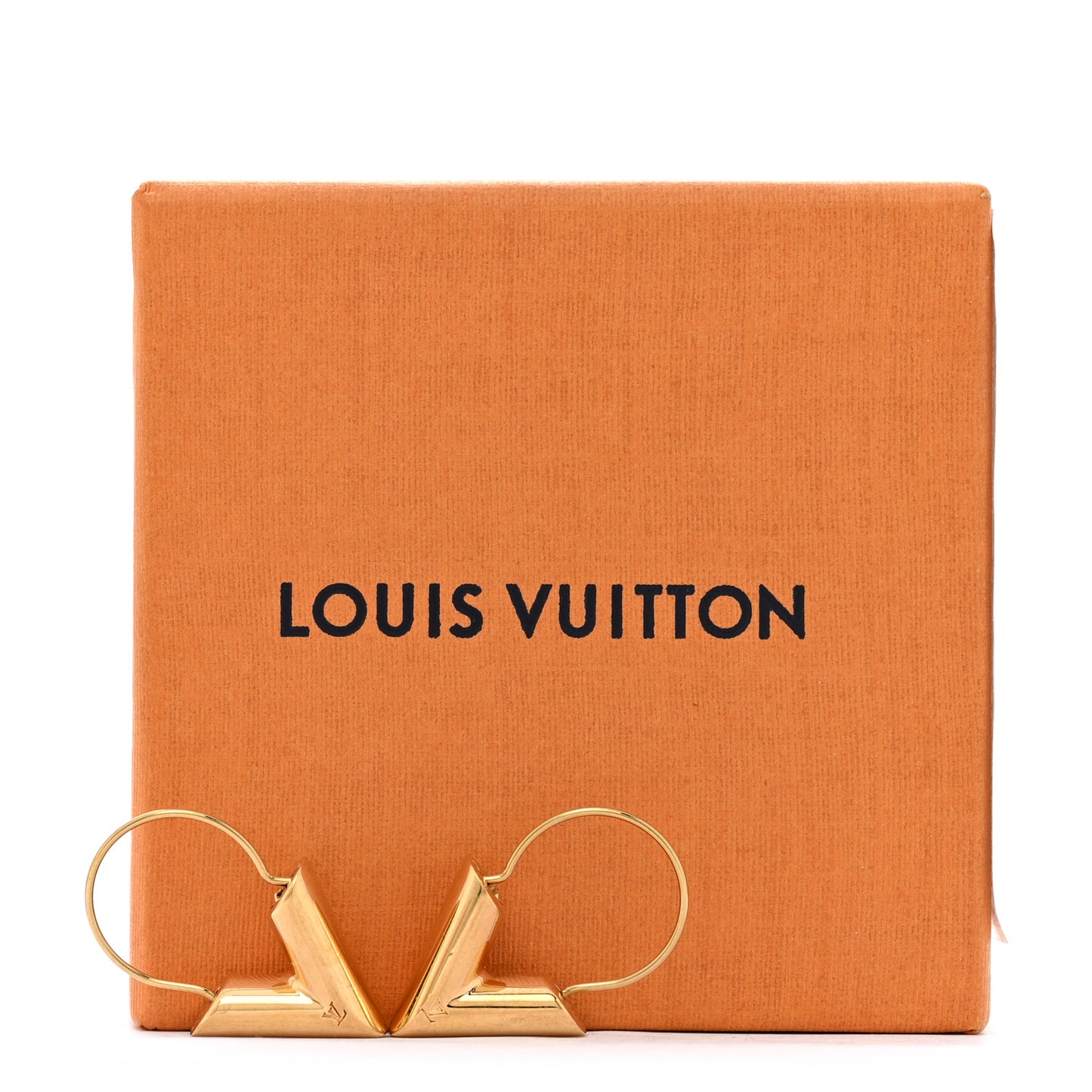 Brass Essential V Hoop Earrings Gold