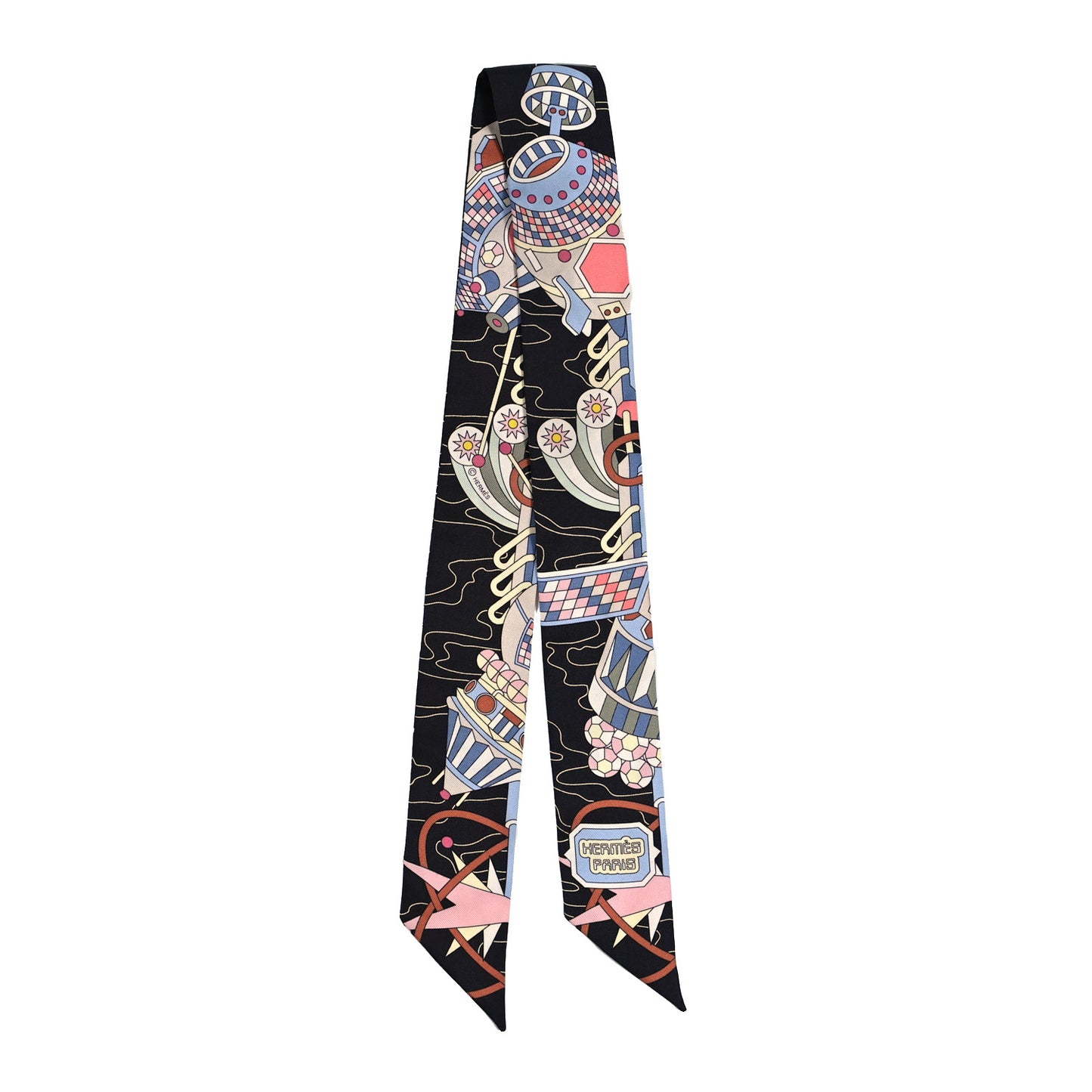 Silk Odyssey Twilly Black Bleu Ciel Rose