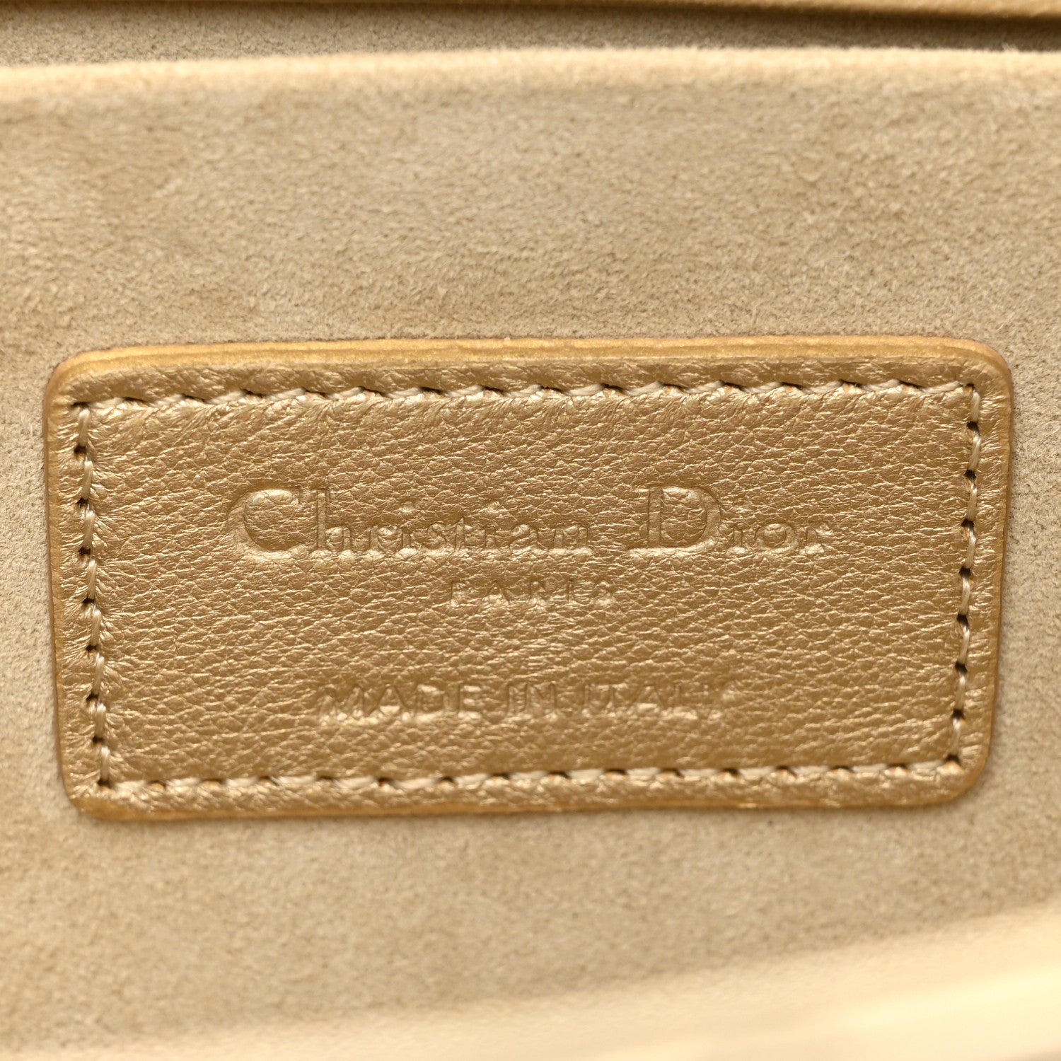 Christian Dior Metallic Lambskin Cannage Medium Lady D-Joy Or 6 of 8