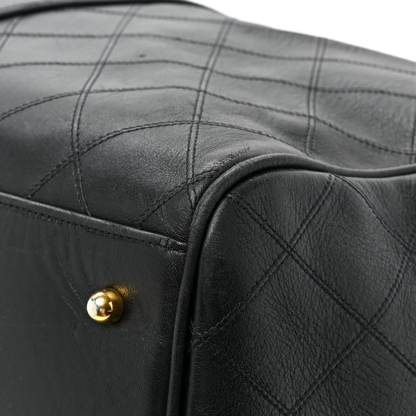 Calfskin Stitched CC Boston Black
