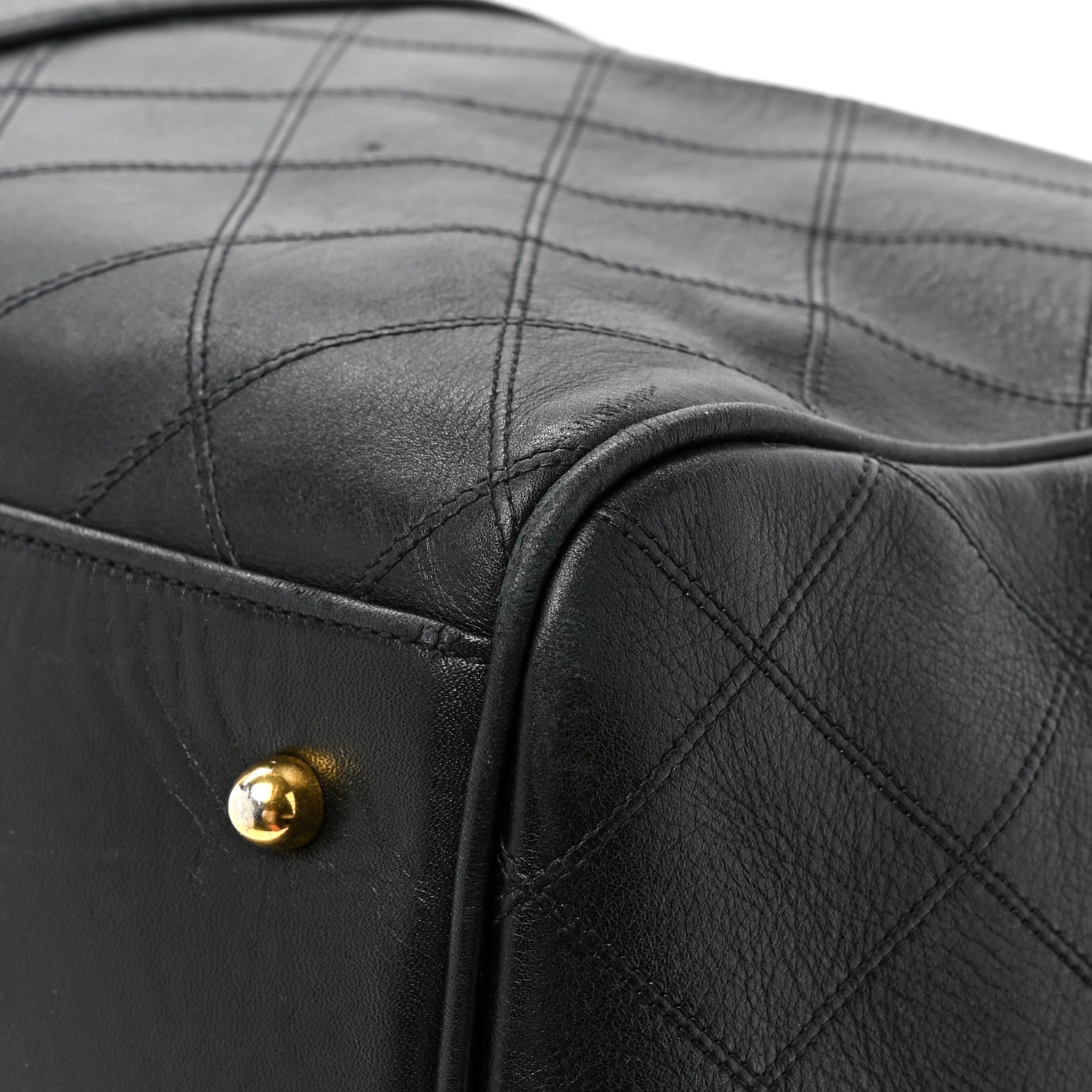 Chanel Calfskin Stitched CC Boston Black 16 of 19