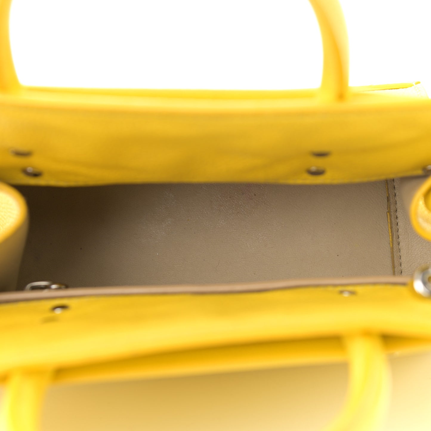 Grained Calfskin Mini Horizon Satchel Yellow