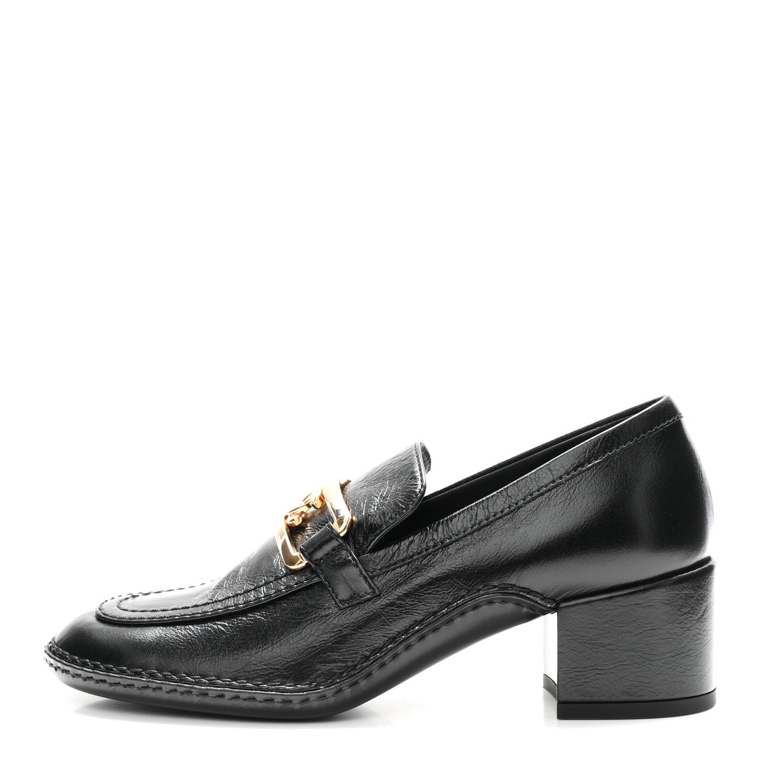 Chanel Shiny Calfskin Metal CC Loafers 37 Black 1908874 – FASHIONPHILE