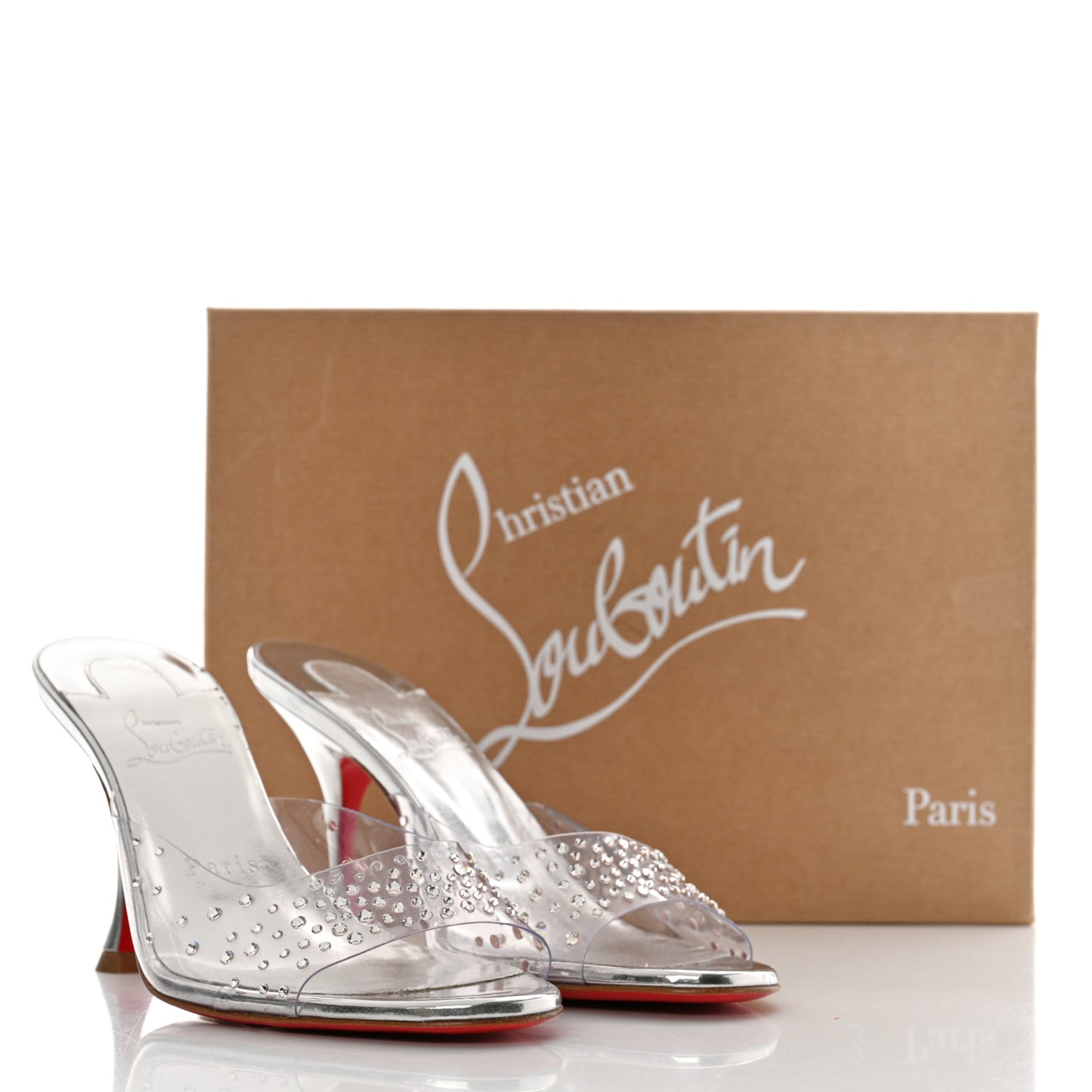 PVC Crystal Degramule Strass 85 38 Mules Silver