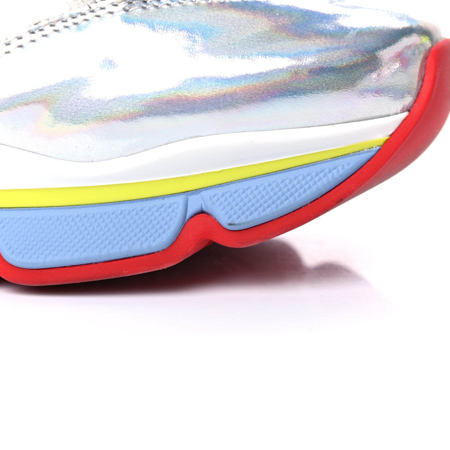 Christian Louboutin Neoprene Specchio Laser Donna Red Runner Spike Flat Sneaker 37.5 Multicolor 15 of 15