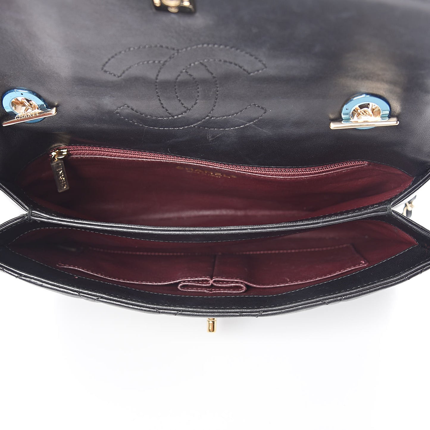 Lambskin Quilted Medium Trendy CC Flap Black
