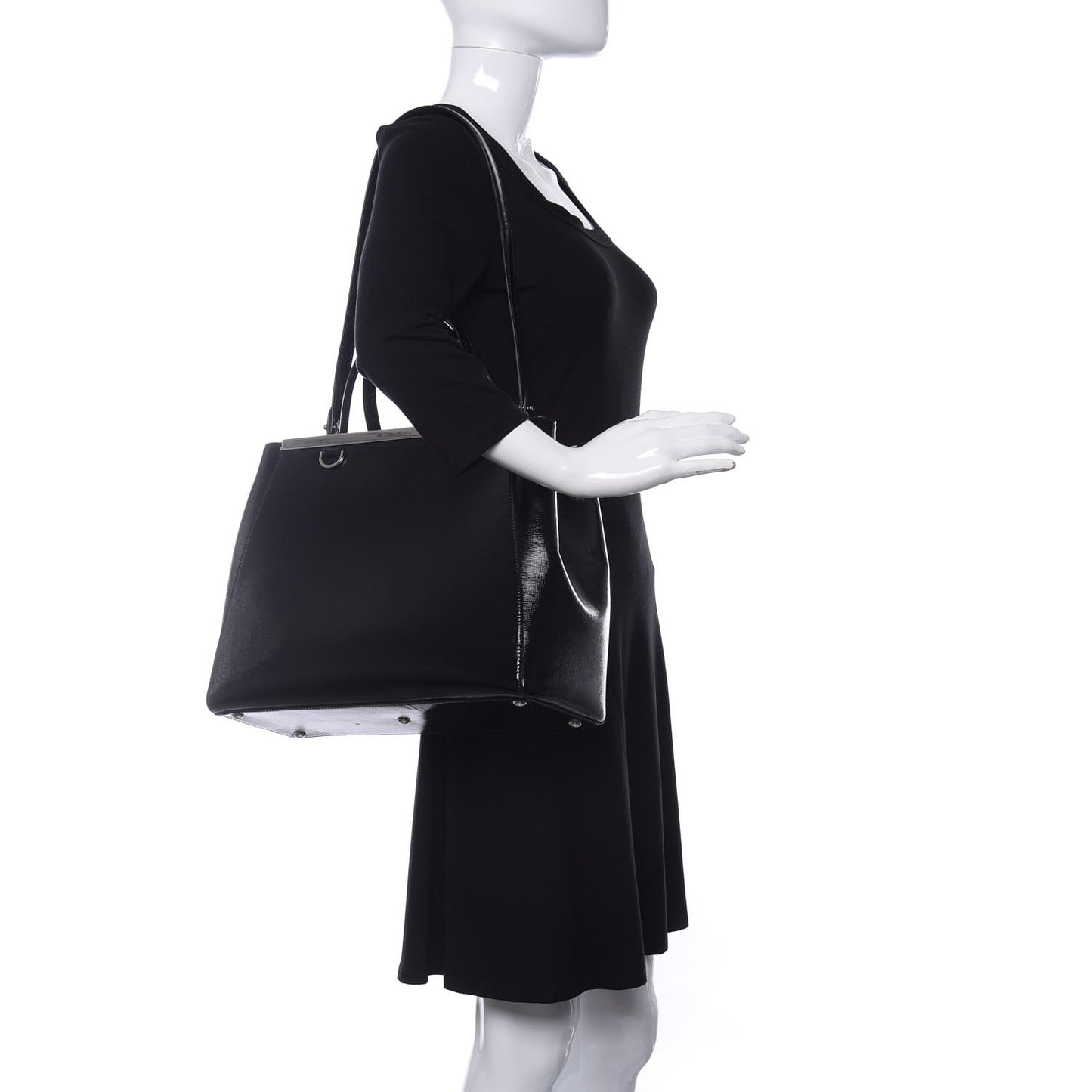 Patent Vitello Elite Regular 2Jours Tote Black