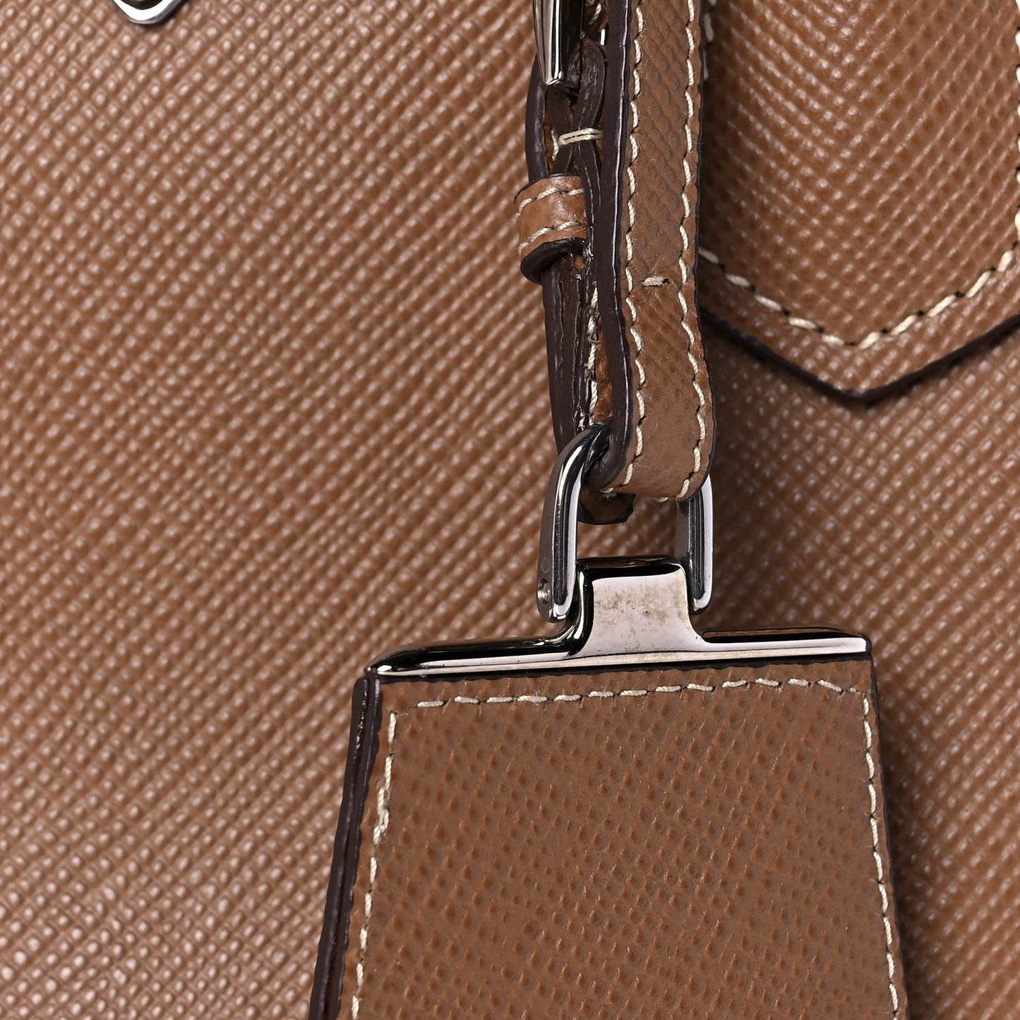 Saffiano Cuir Small Twin Tote Cannella Cocco