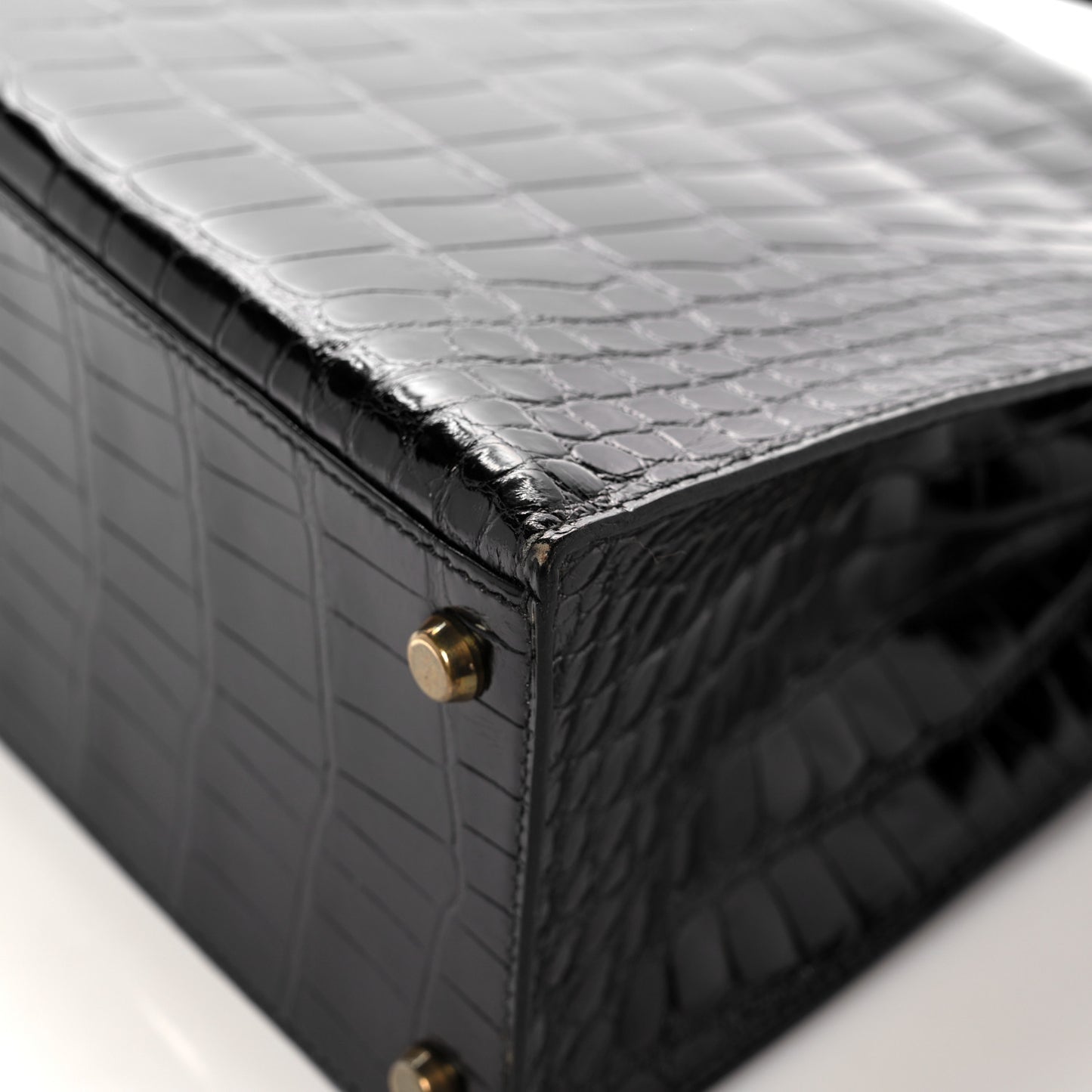 Shiny Alligator Kelly Sellier 28 Black