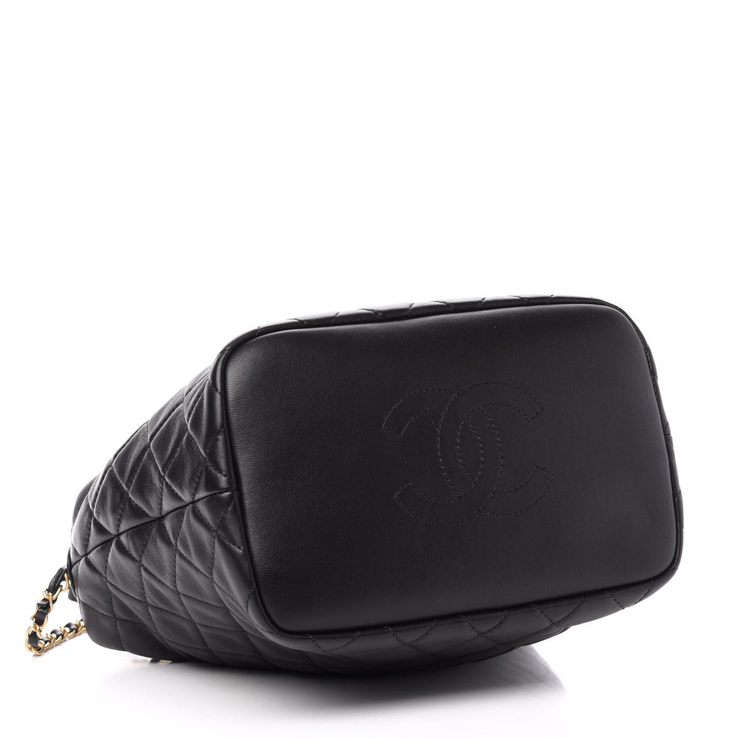 Lambskin Quilted Large Perfect Meeting Hobo Black