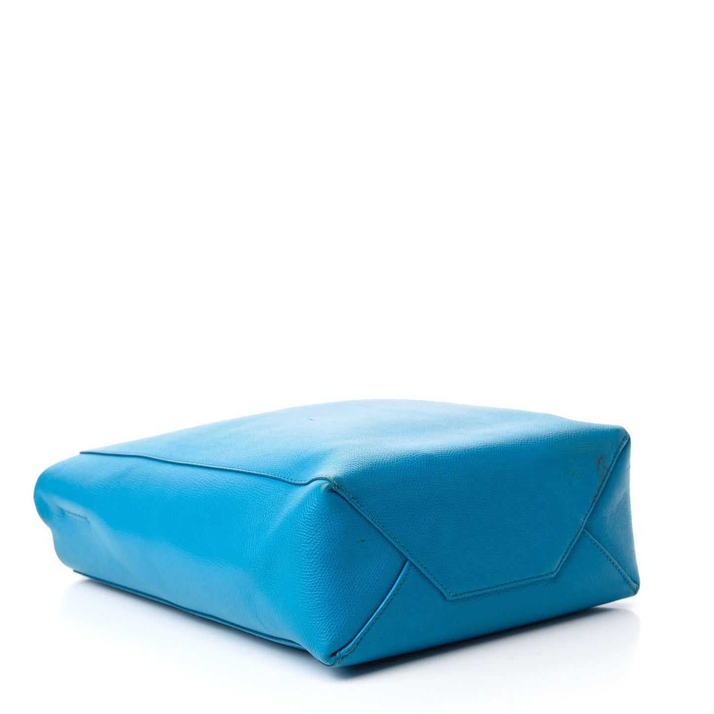 Grained Calfskin Small Vertical Cabas Turquoise