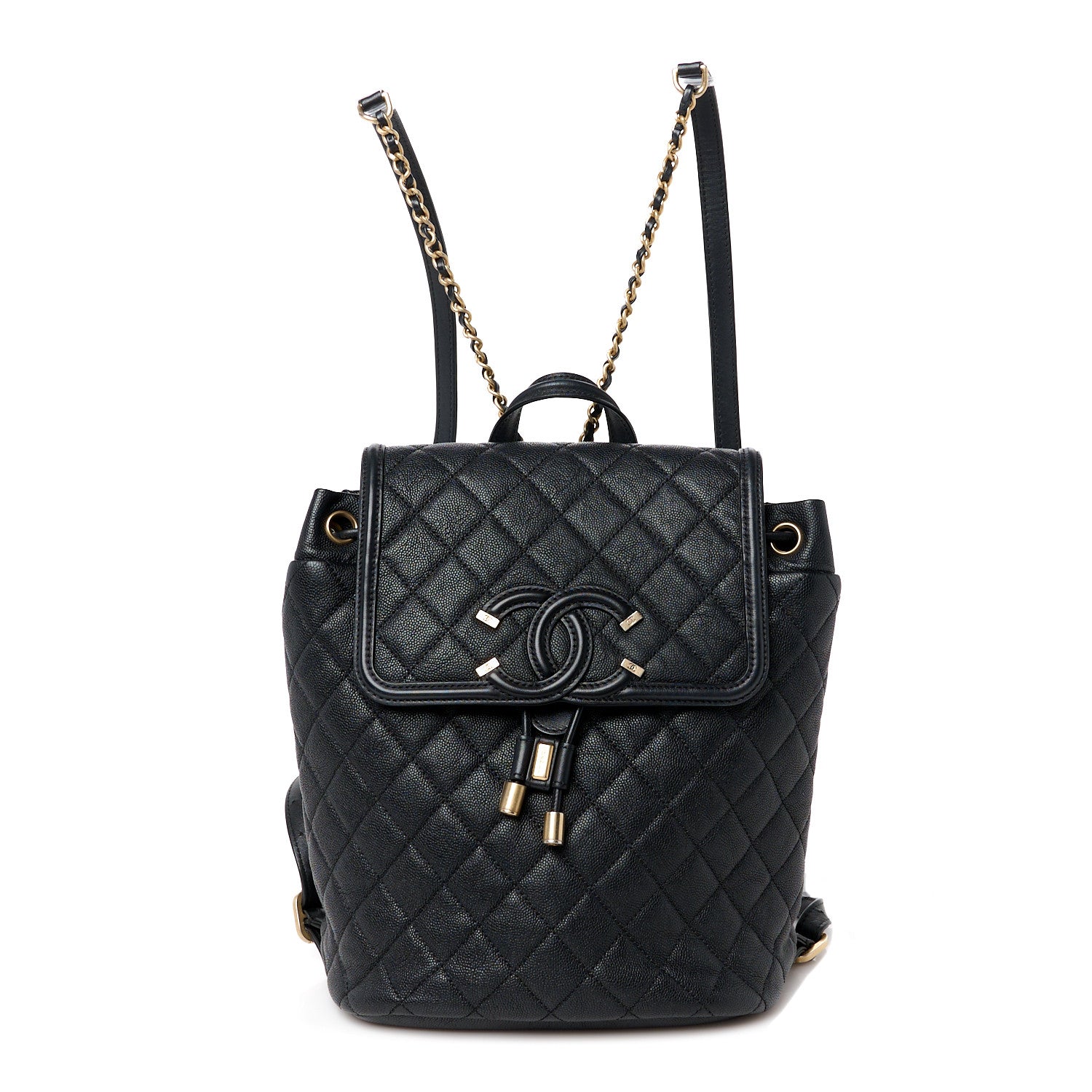Chanel Caviar Quilted Filigree Backpack Black 1 of 10